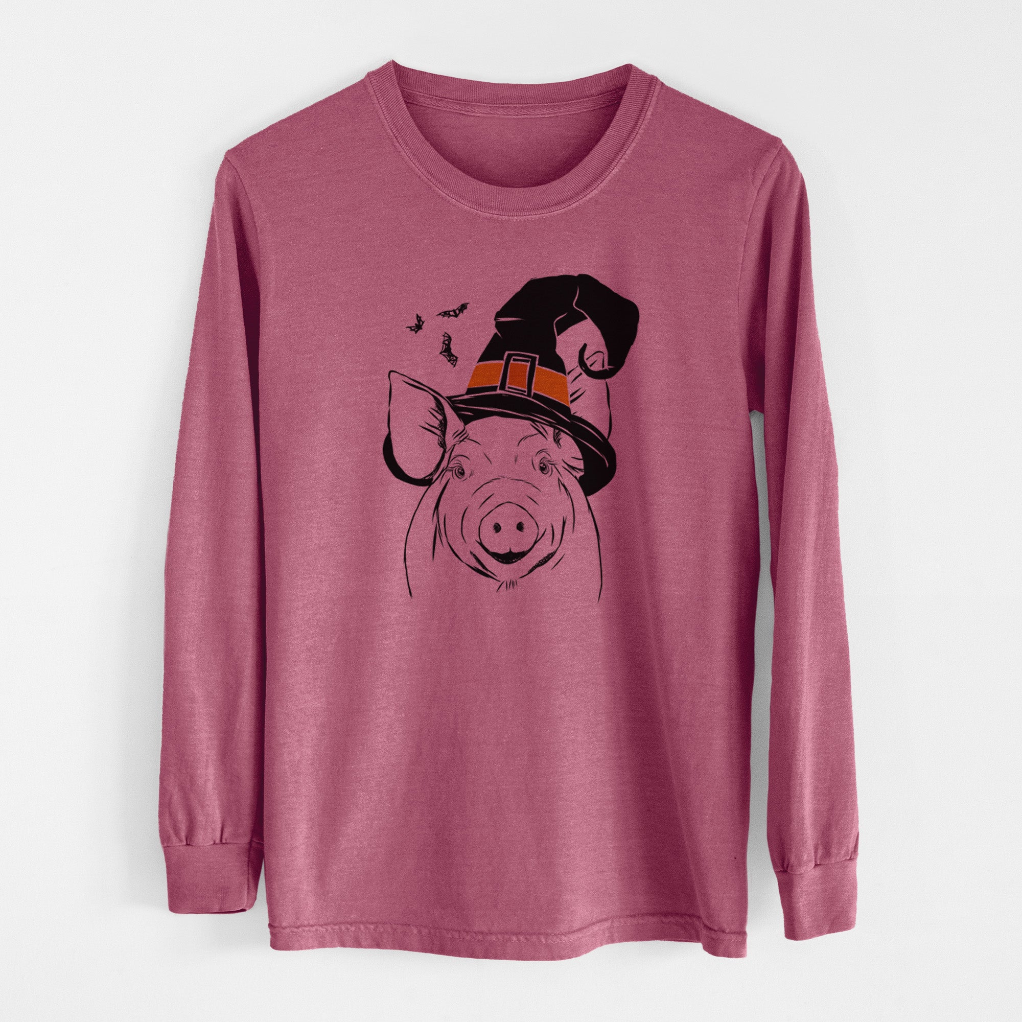 Witch Perry the Pig - Men's Heavyweight 100% Cotton Long Sleeve