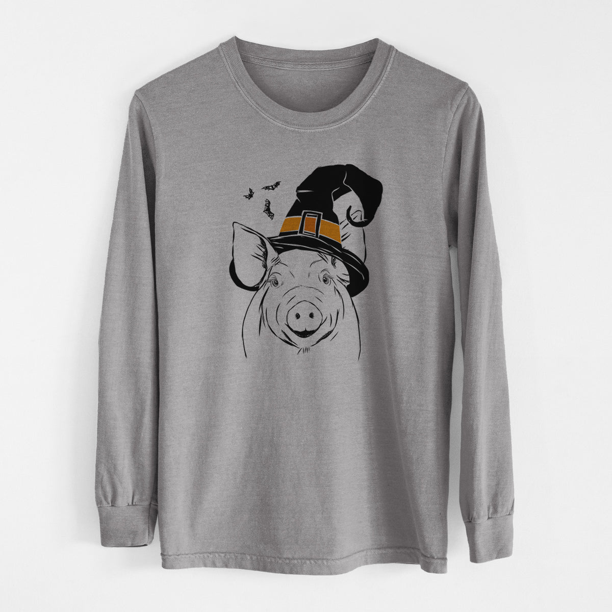 Witch Perry the Pig - Men's Heavyweight 100% Cotton Long Sleeve