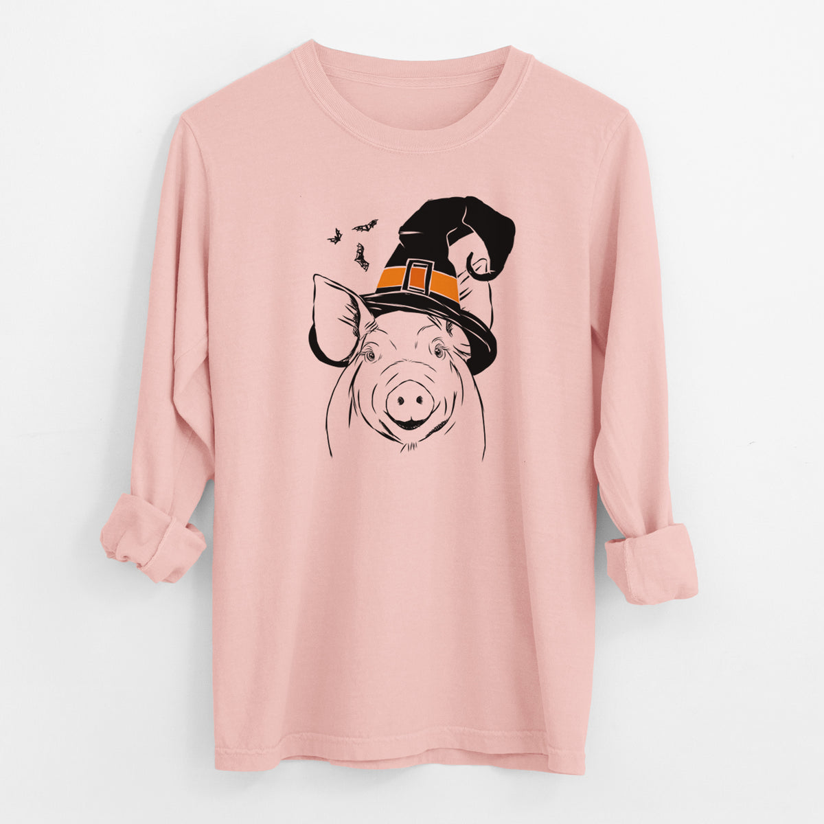 Witch Perry the Pig - Men's Heavyweight 100% Cotton Long Sleeve