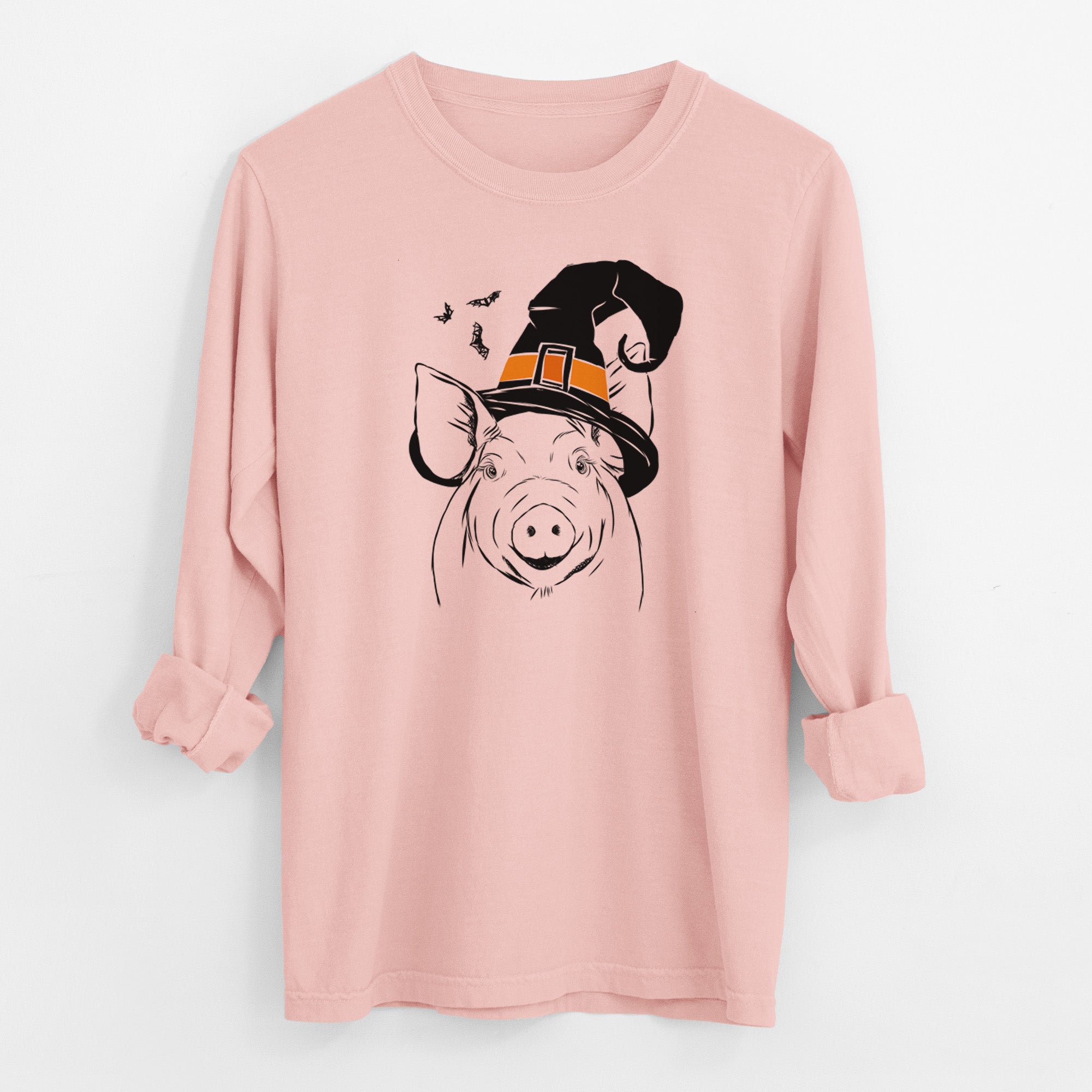 Witch Perry the Pig - Men's Heavyweight 100% Cotton Long Sleeve