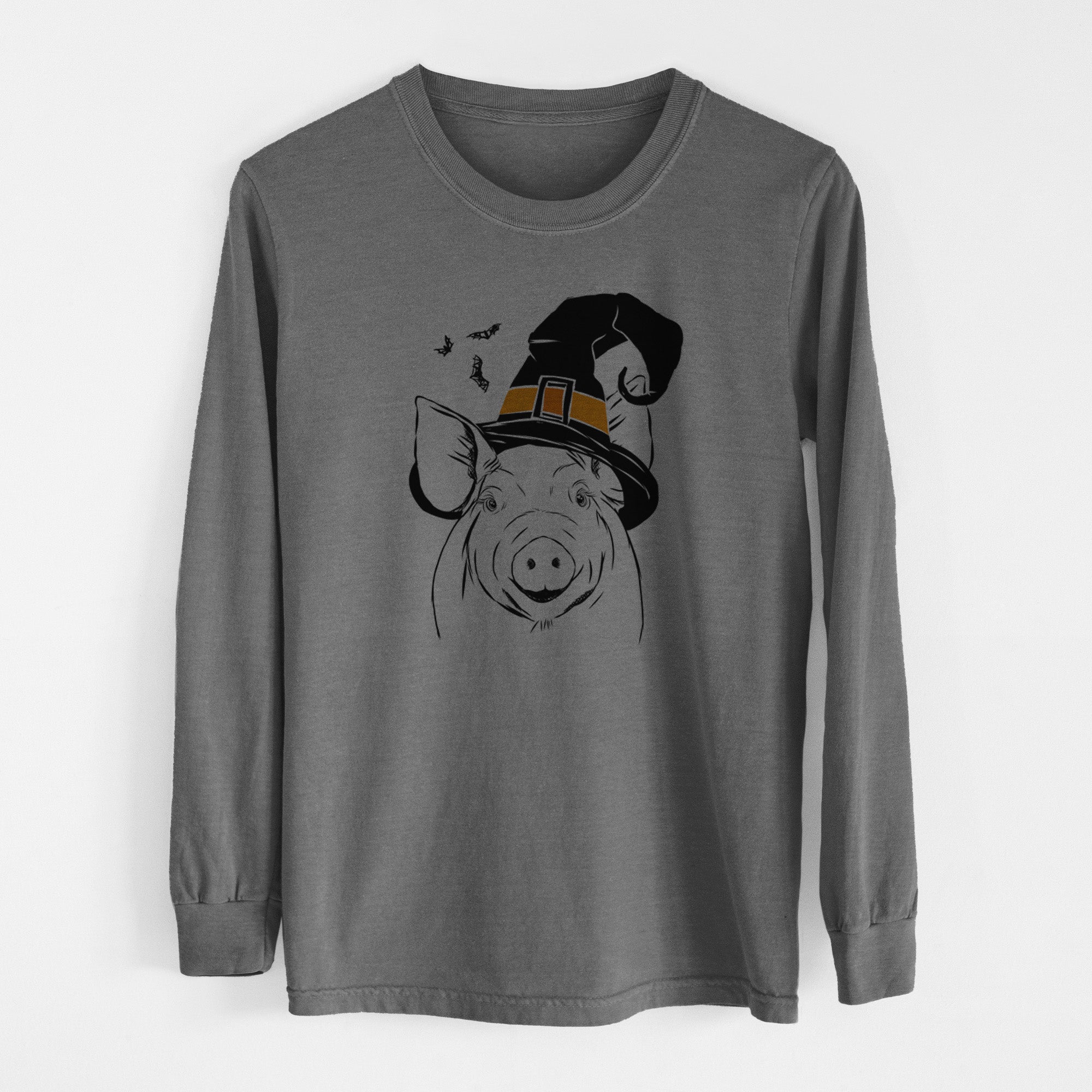 Witch Perry the Pig - Men's Heavyweight 100% Cotton Long Sleeve
