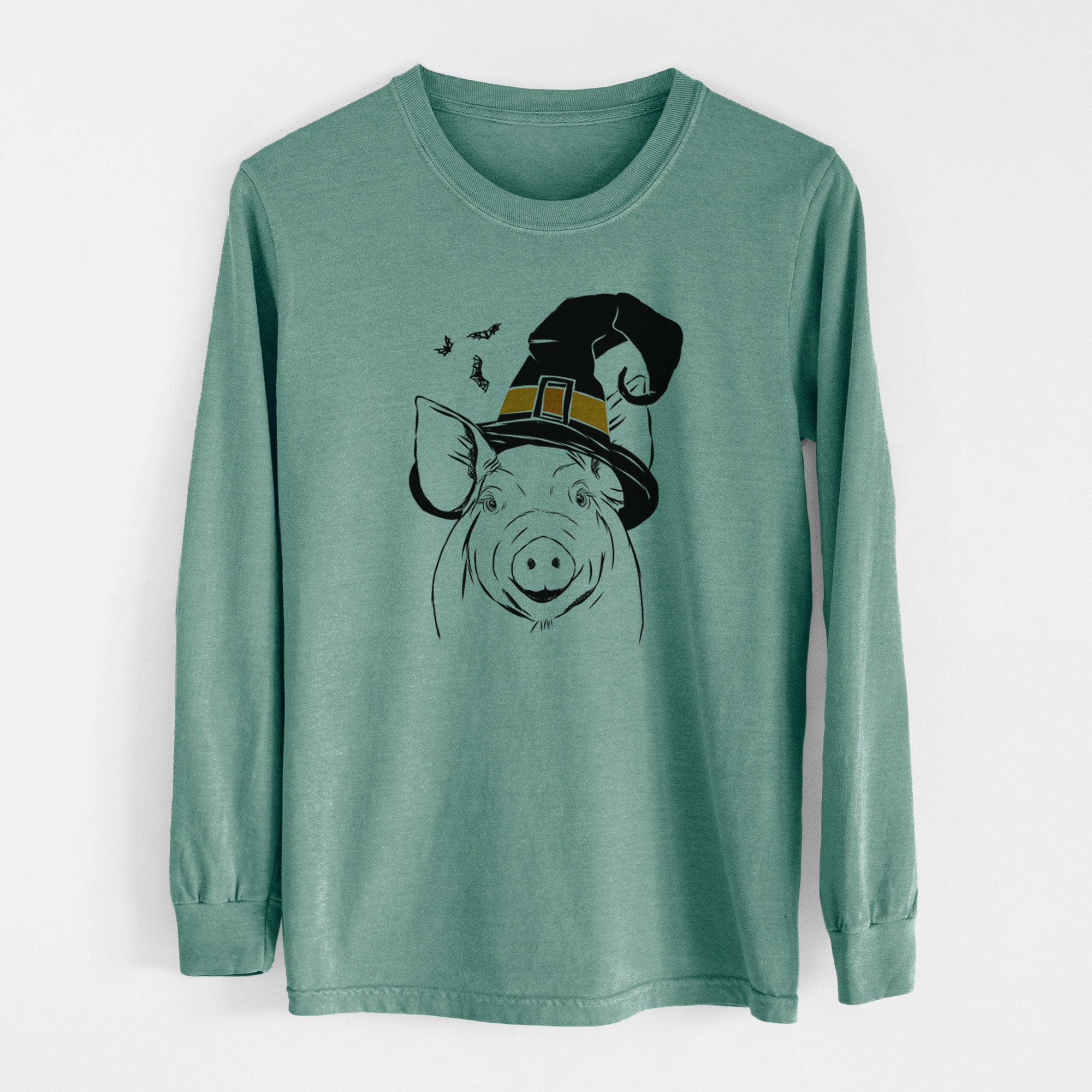 Witch Perry the Pig - Men's Heavyweight 100% Cotton Long Sleeve
