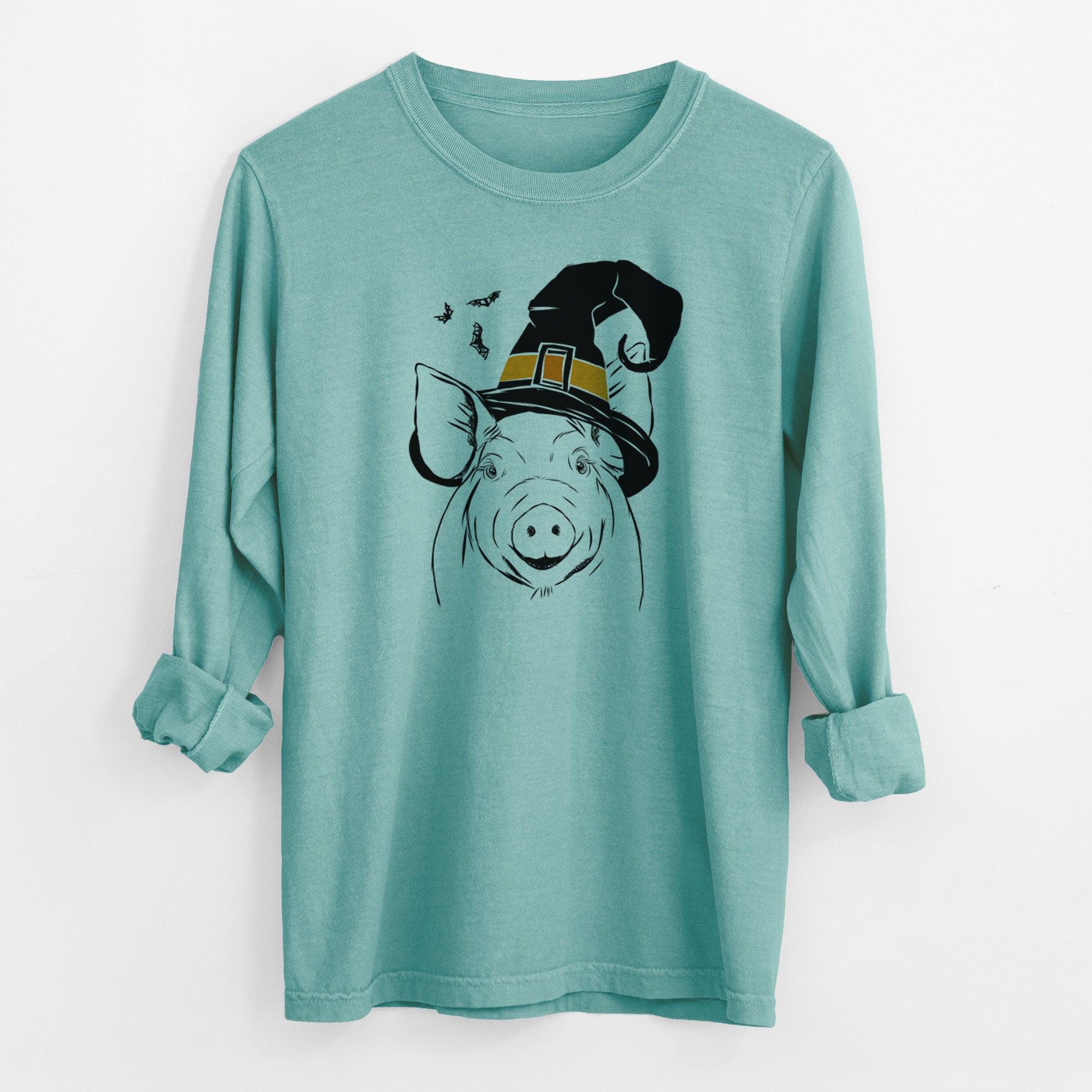 Witch Perry the Pig - Men's Heavyweight 100% Cotton Long Sleeve