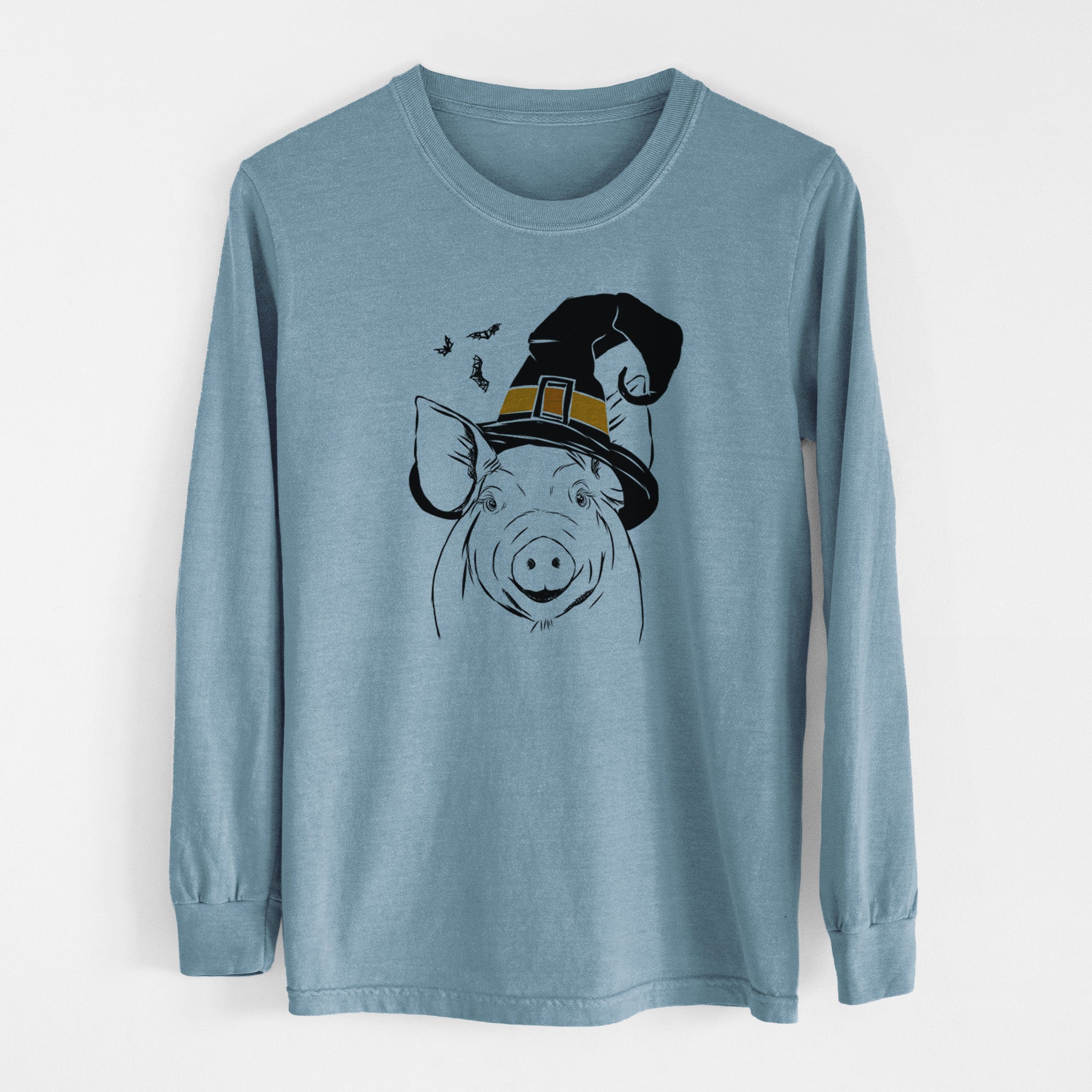 Witch Perry the Pig - Men's Heavyweight 100% Cotton Long Sleeve