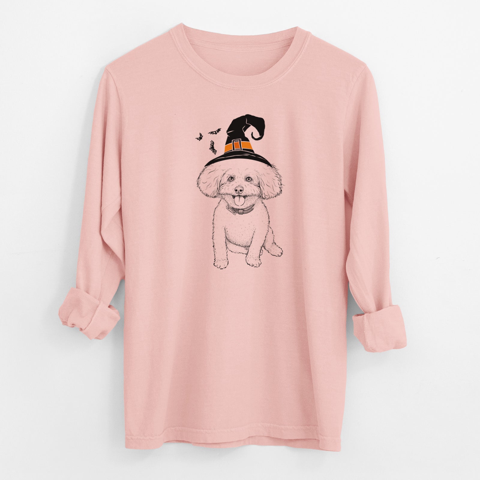 Witch Peyton the Bichon Frise - Men's Heavyweight 100% Cotton Long Sleeve