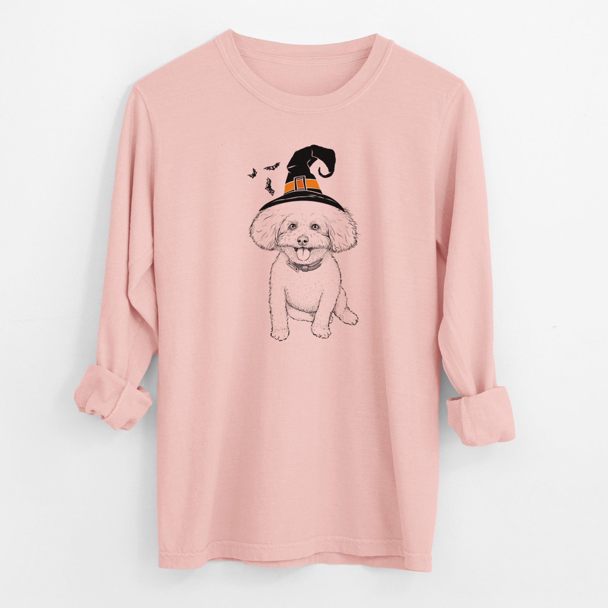 Witch Peyton the Bichon Frise - Men's Heavyweight 100% Cotton Long Sleeve