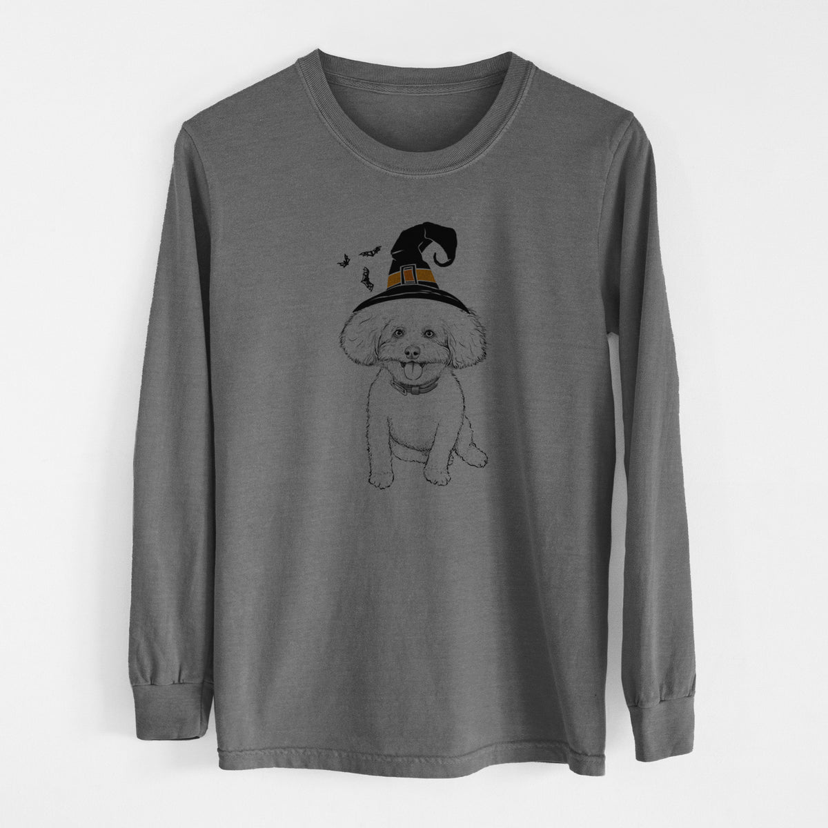 Witch Peyton the Bichon Frise - Men's Heavyweight 100% Cotton Long Sleeve