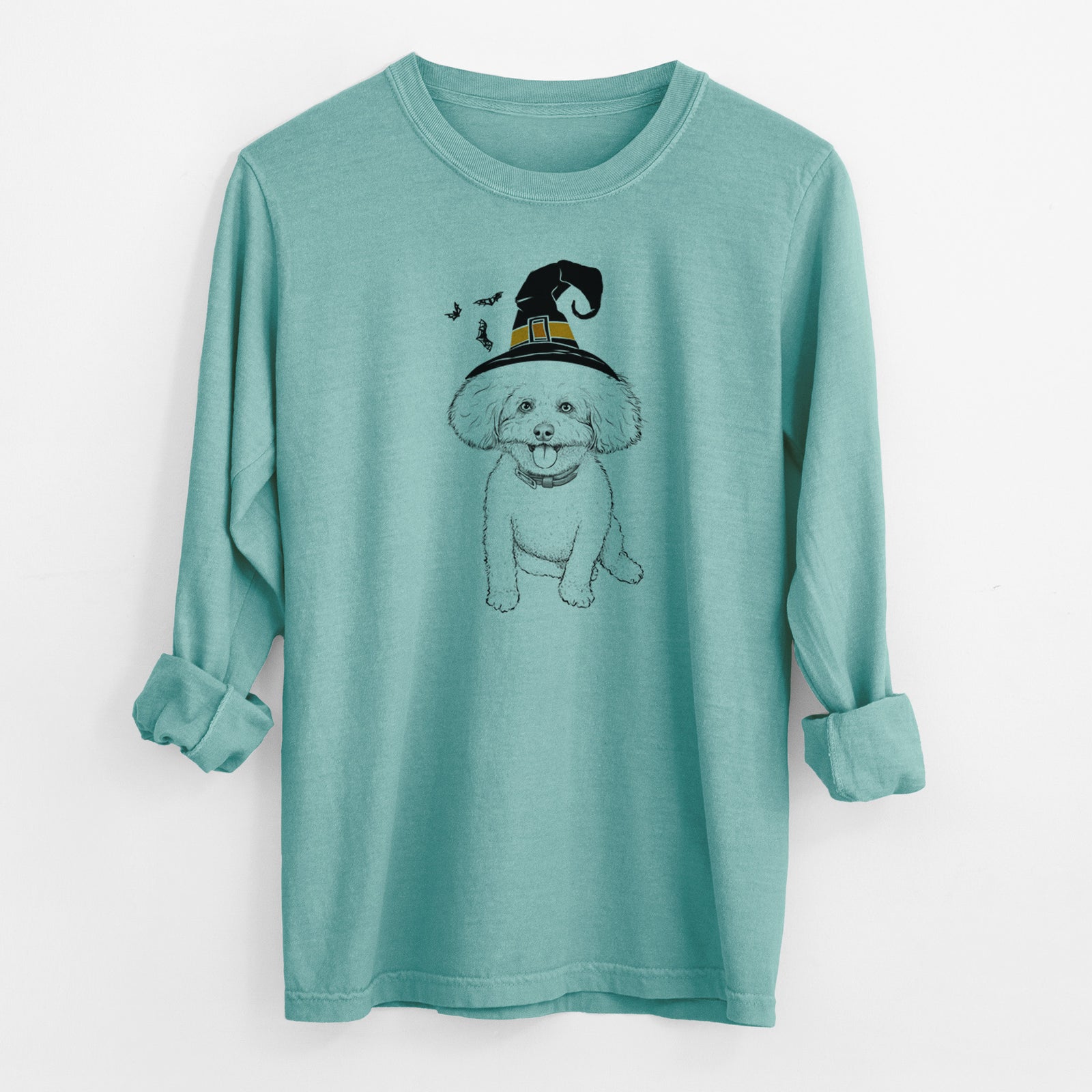 Witch Peyton the Bichon Frise - Men's Heavyweight 100% Cotton Long Sleeve