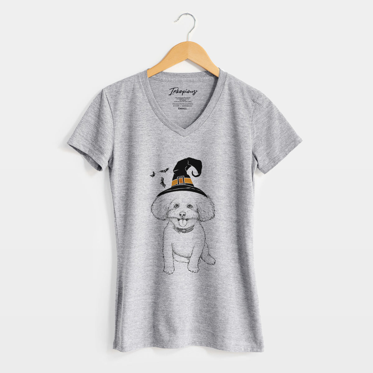 Witch Peyton the Bichon Frise - Women's Perfect V-neck Shirt