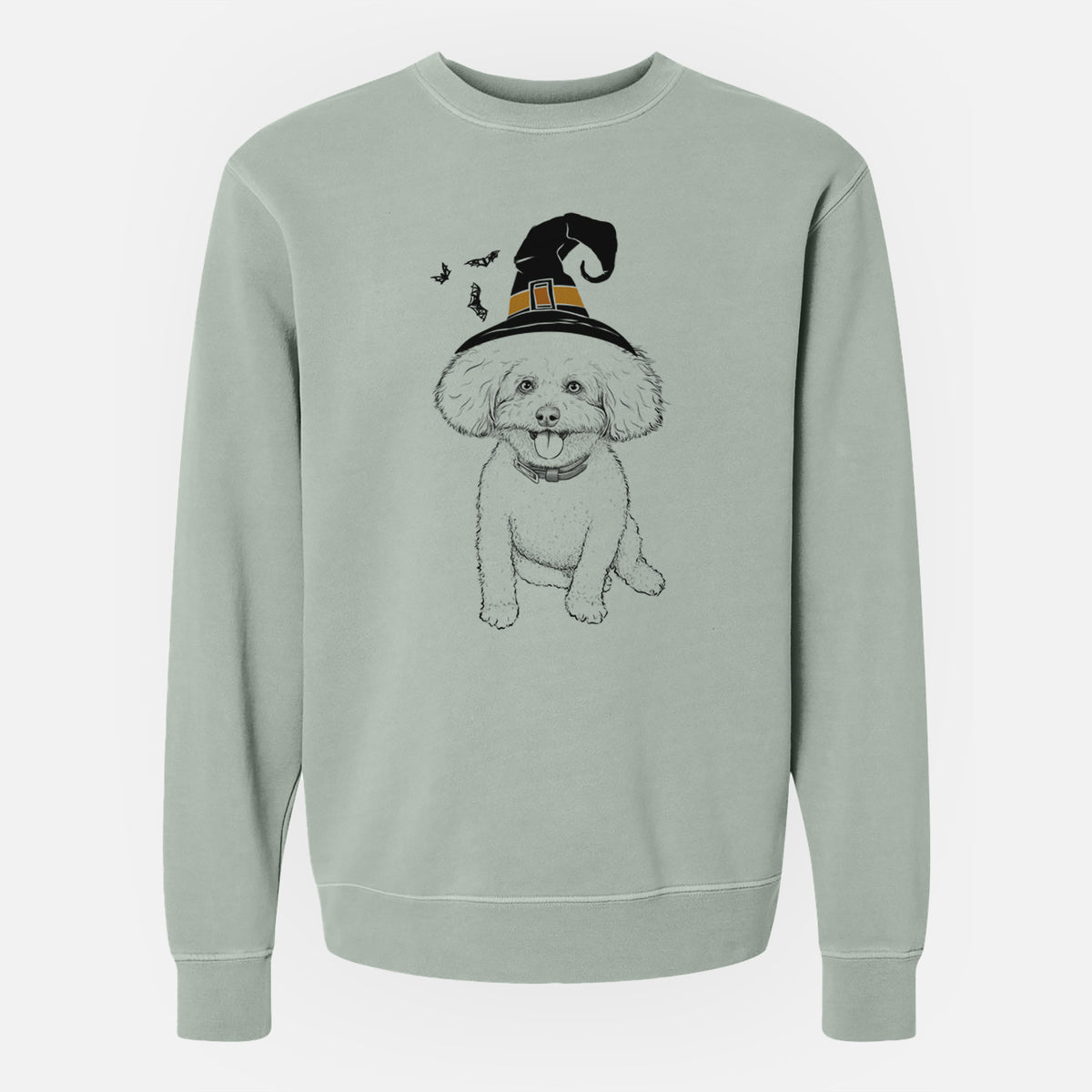 Witch Peyton the Bichon Frise - Unisex Pigment Dyed Crew Sweatshirt