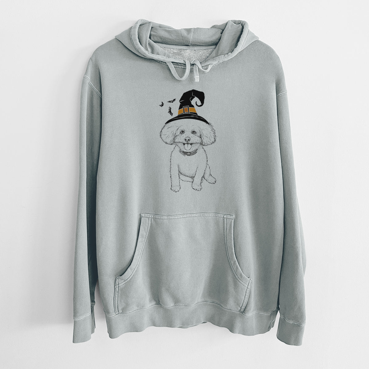 Witch Peyton the Bichon Frise - Unisex Pigment Dyed Hoodie