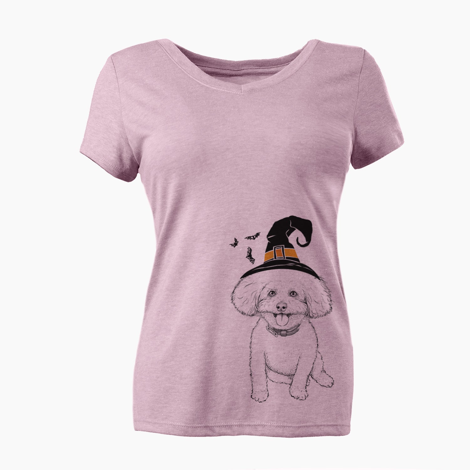 Witch Peyton the Bichon Frise - Women's Perfect V-neck Shirt