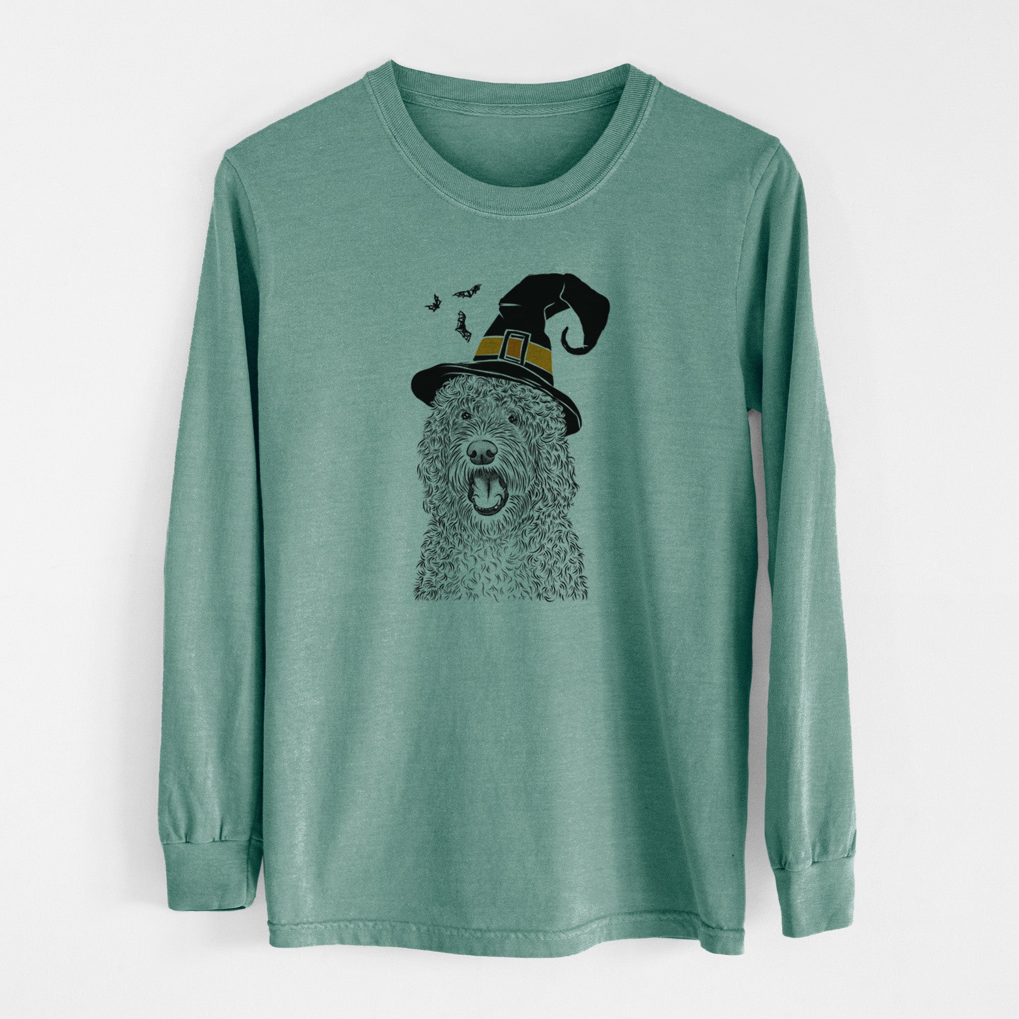 Witch Phillip the Portuguese Water Dog - Men's Heavyweight 100% Cotton Long Sleeve