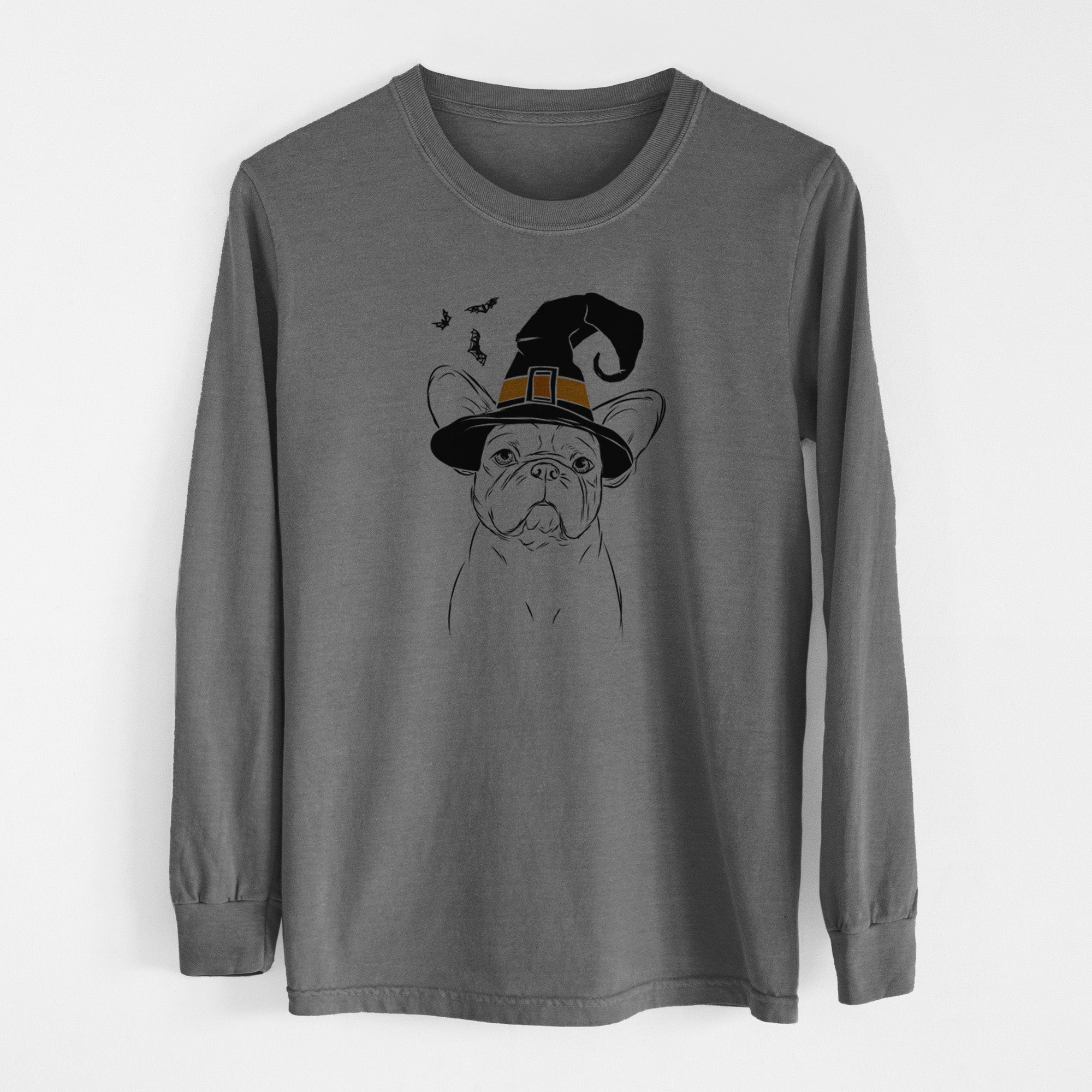 Witch Pierre the French Bulldog - Men's Heavyweight 100% Cotton Long Sleeve