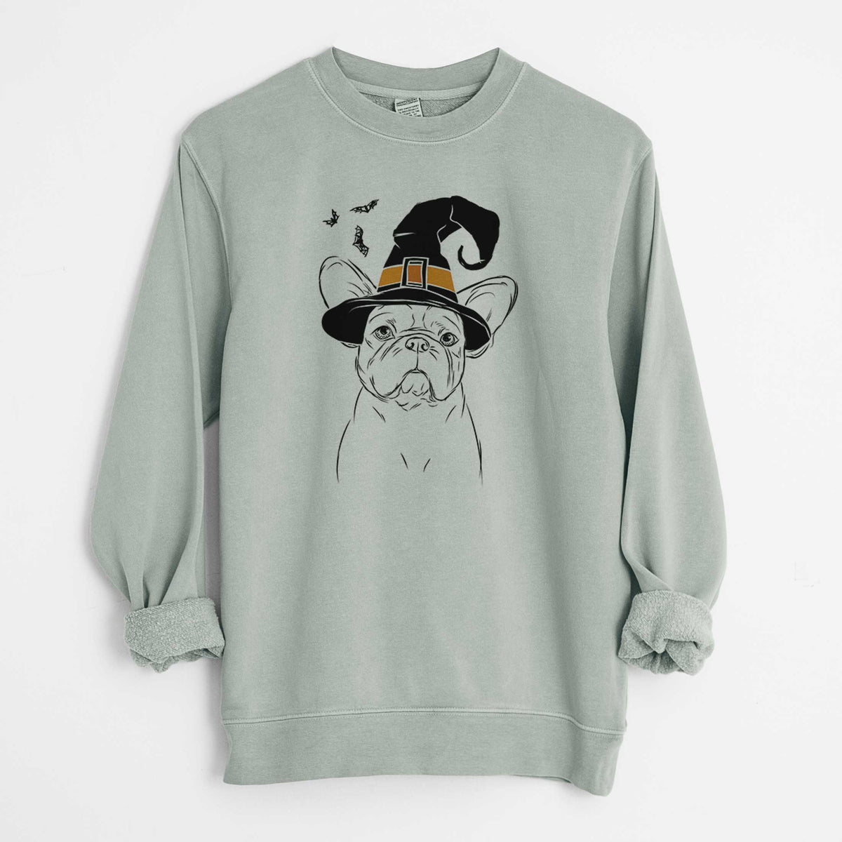Witch Pierre the French Bulldog - Unisex Pigment Dyed Crew Sweatshirt
