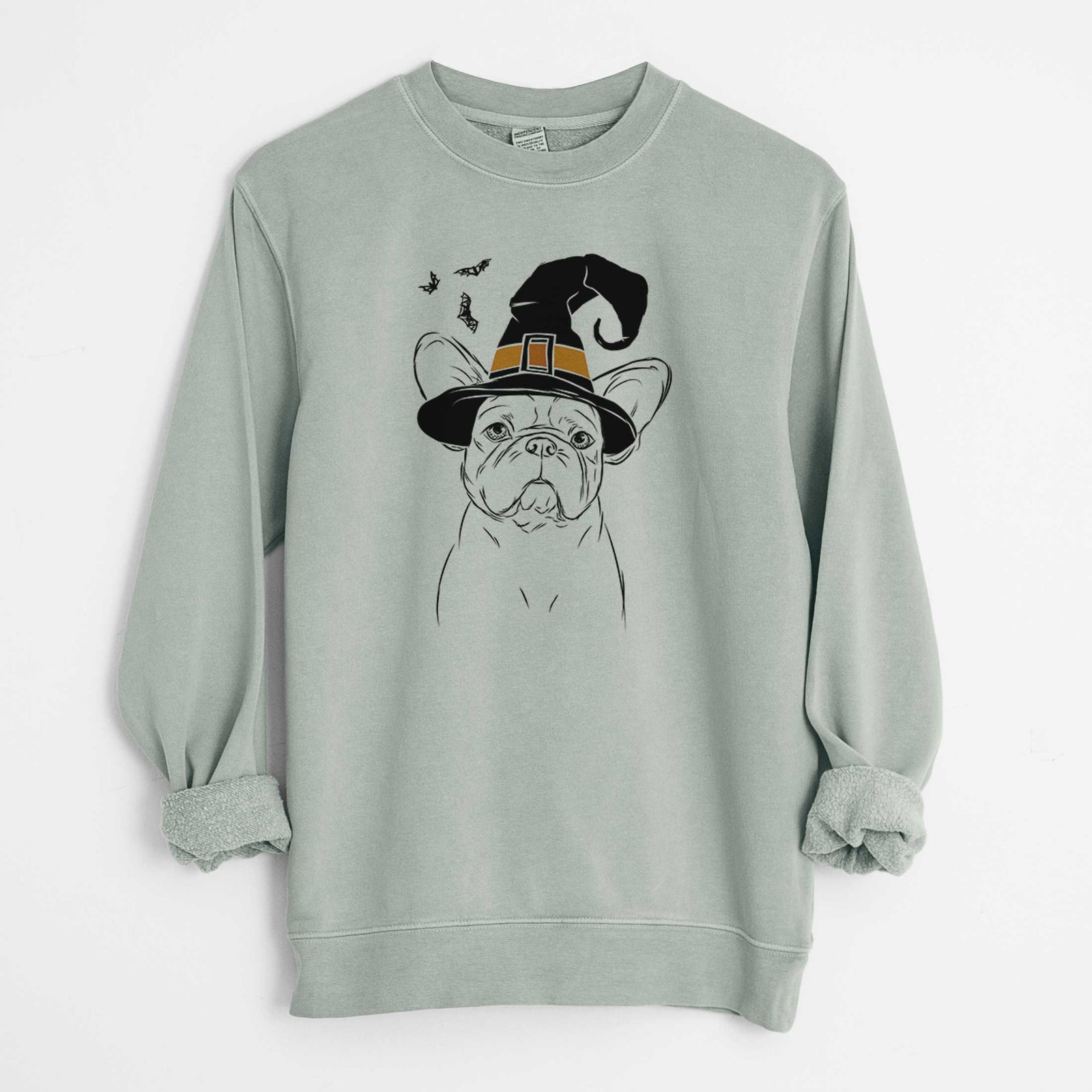 Witch Pierre the French Bulldog - Unisex Pigment Dyed Crew Sweatshirt