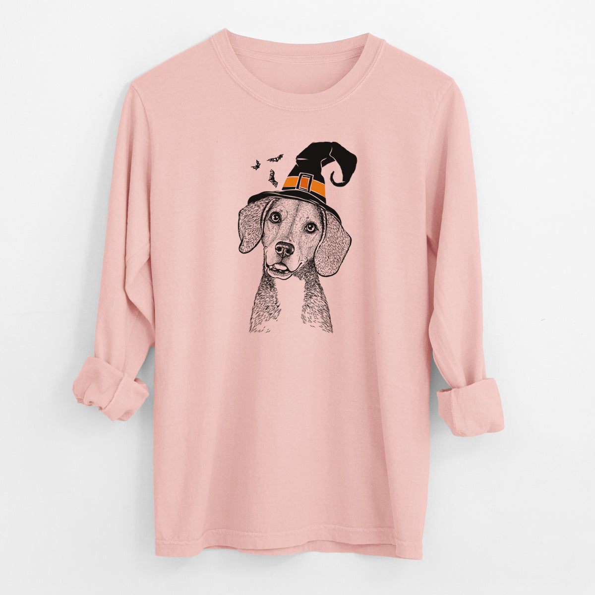 Witch Piggy the Beagle Mix - Men's Heavyweight 100% Cotton Long Sleeve