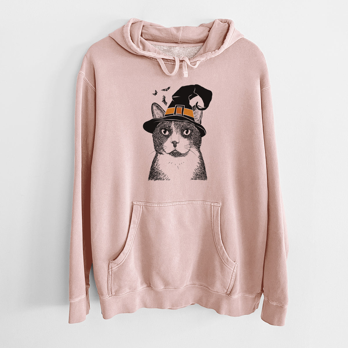 Witch Pinky the Tuxedo Cat - Unisex Pigment Dyed Hoodie