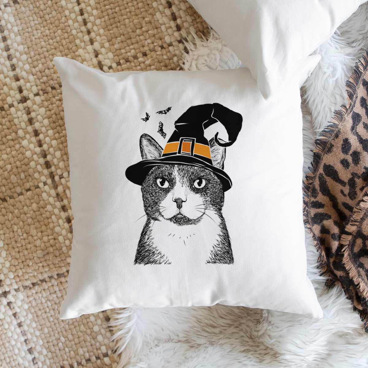 Pinky the Tuxedo Cat - Throw Pillow Cover