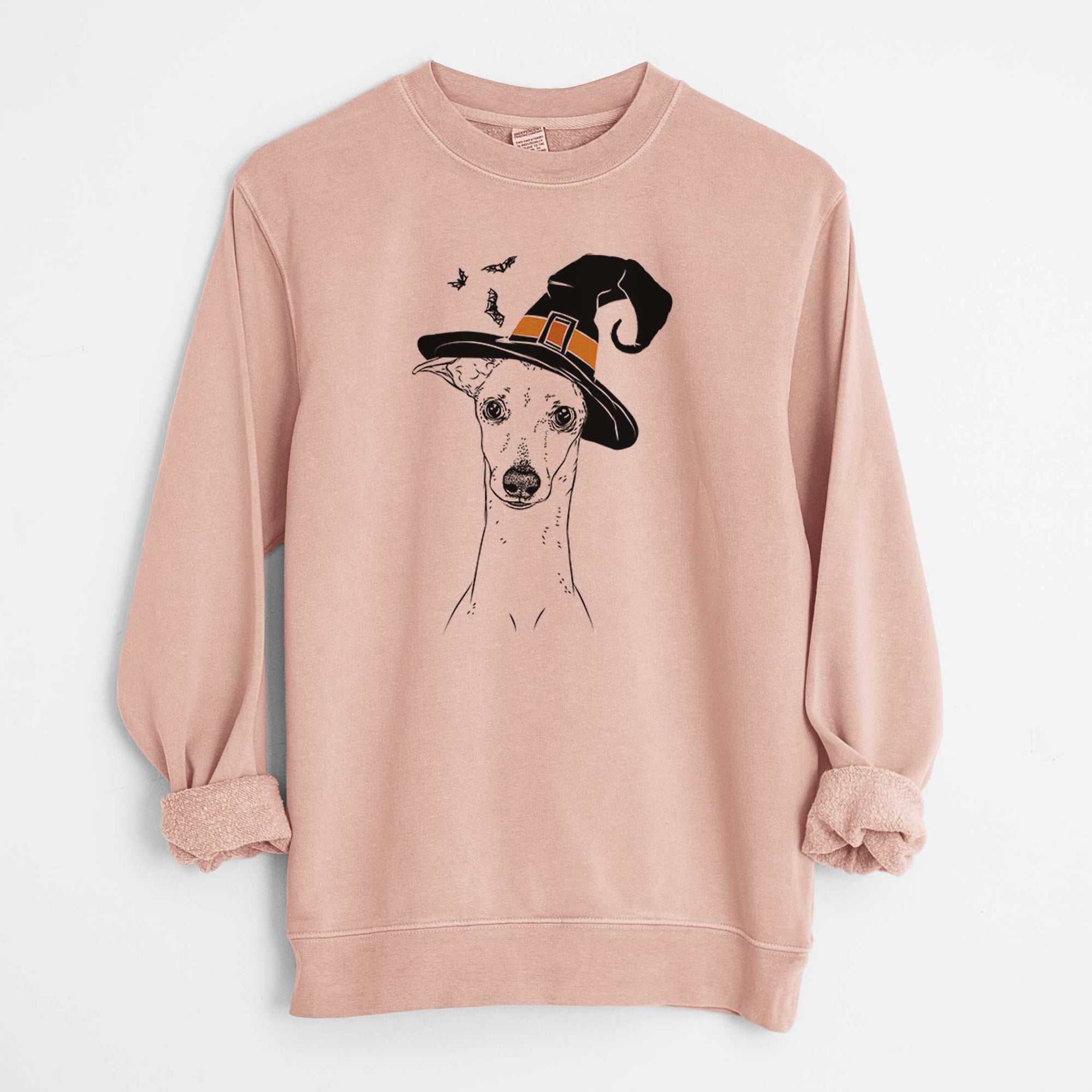 Witch Pip the Italian Greyhound - Unisex Pigment Dyed Crew Sweatshirt