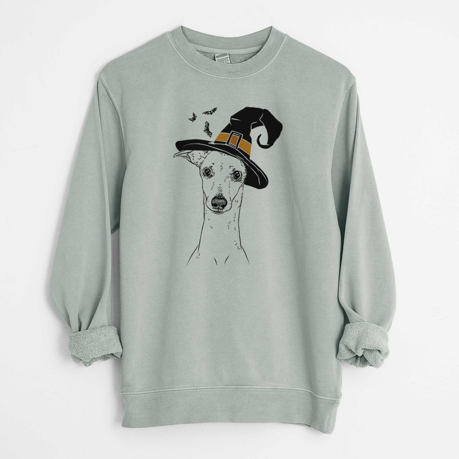 Witch Pip the Italian Greyhound - Unisex Pigment Dyed Crew Sweatshirt