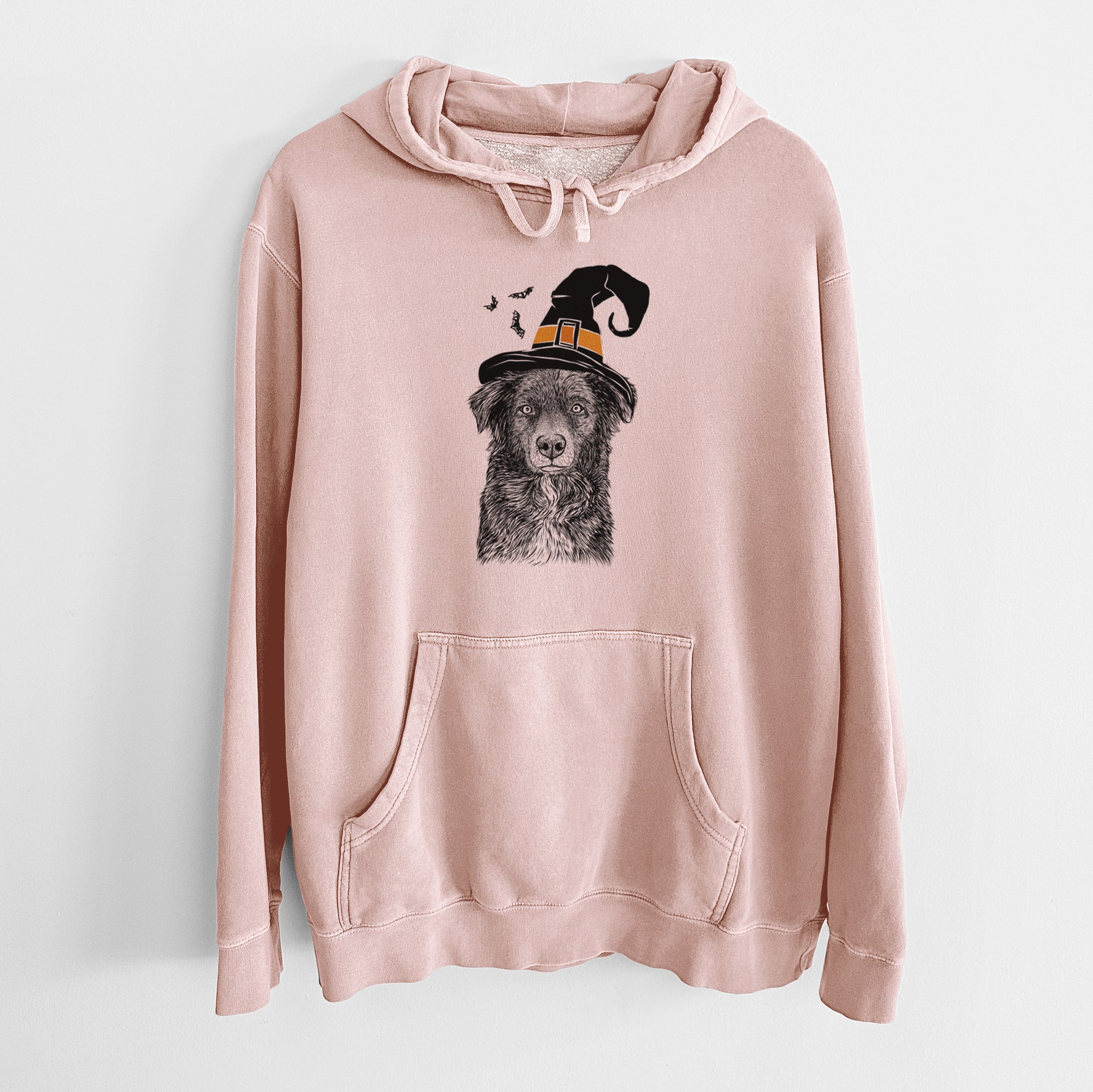 Witch Pixel the Australian Shepherd - Unisex Pigment Dyed Hoodie
