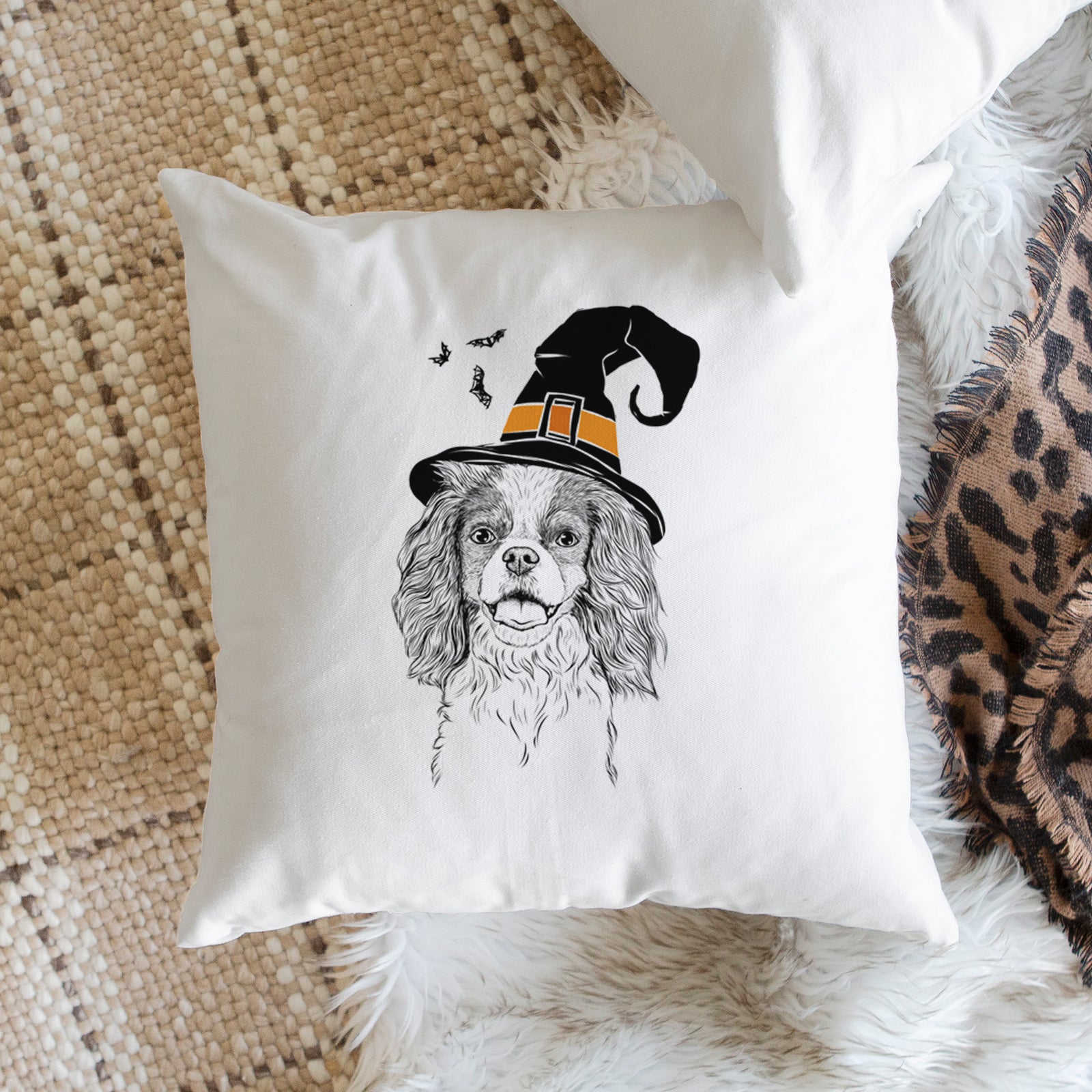 Poppy the Cavalier King Charles Spaniel - Throw Pillow Cover