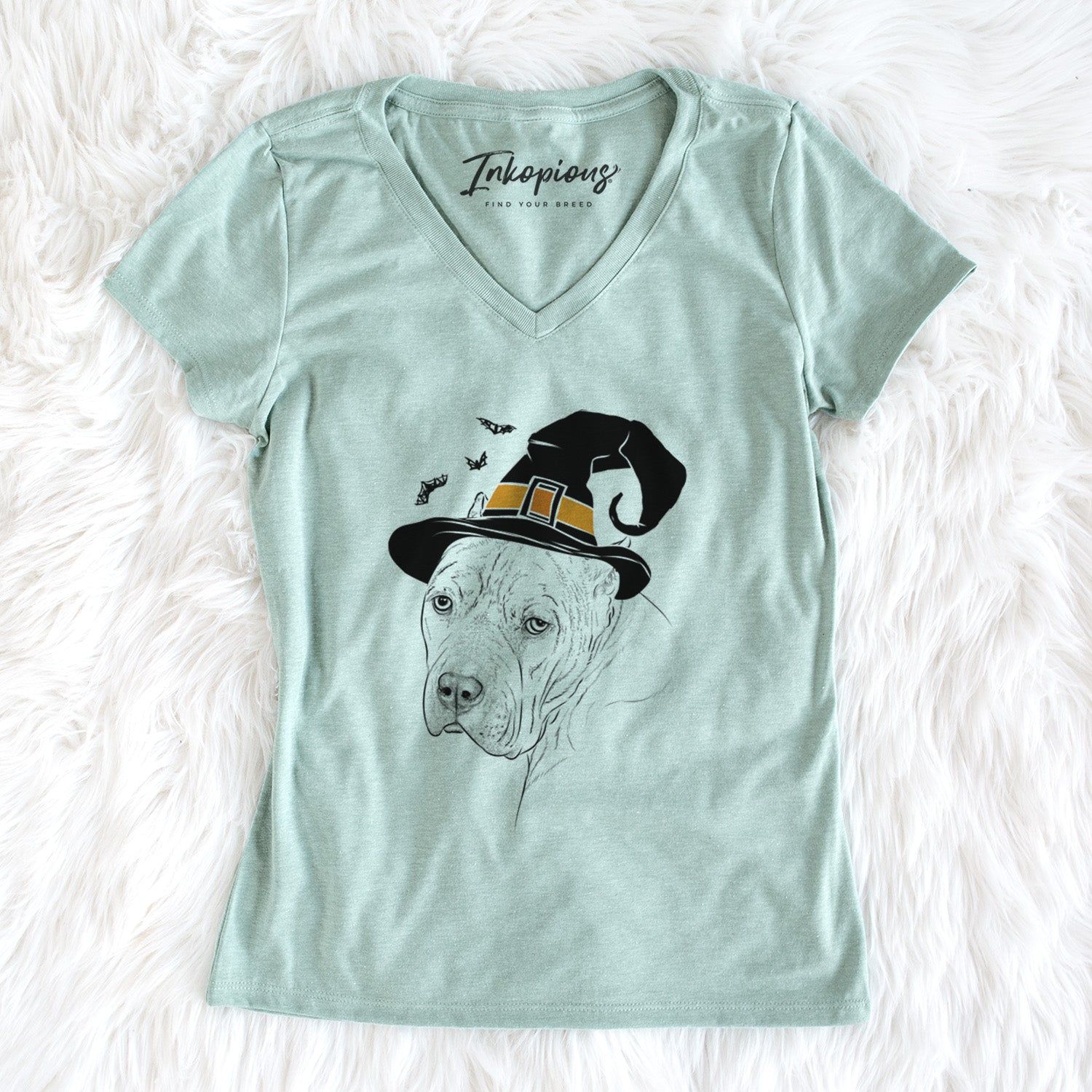 Witch Precious the Staffordshire Terrier - Women's Perfect V-neck Shirt