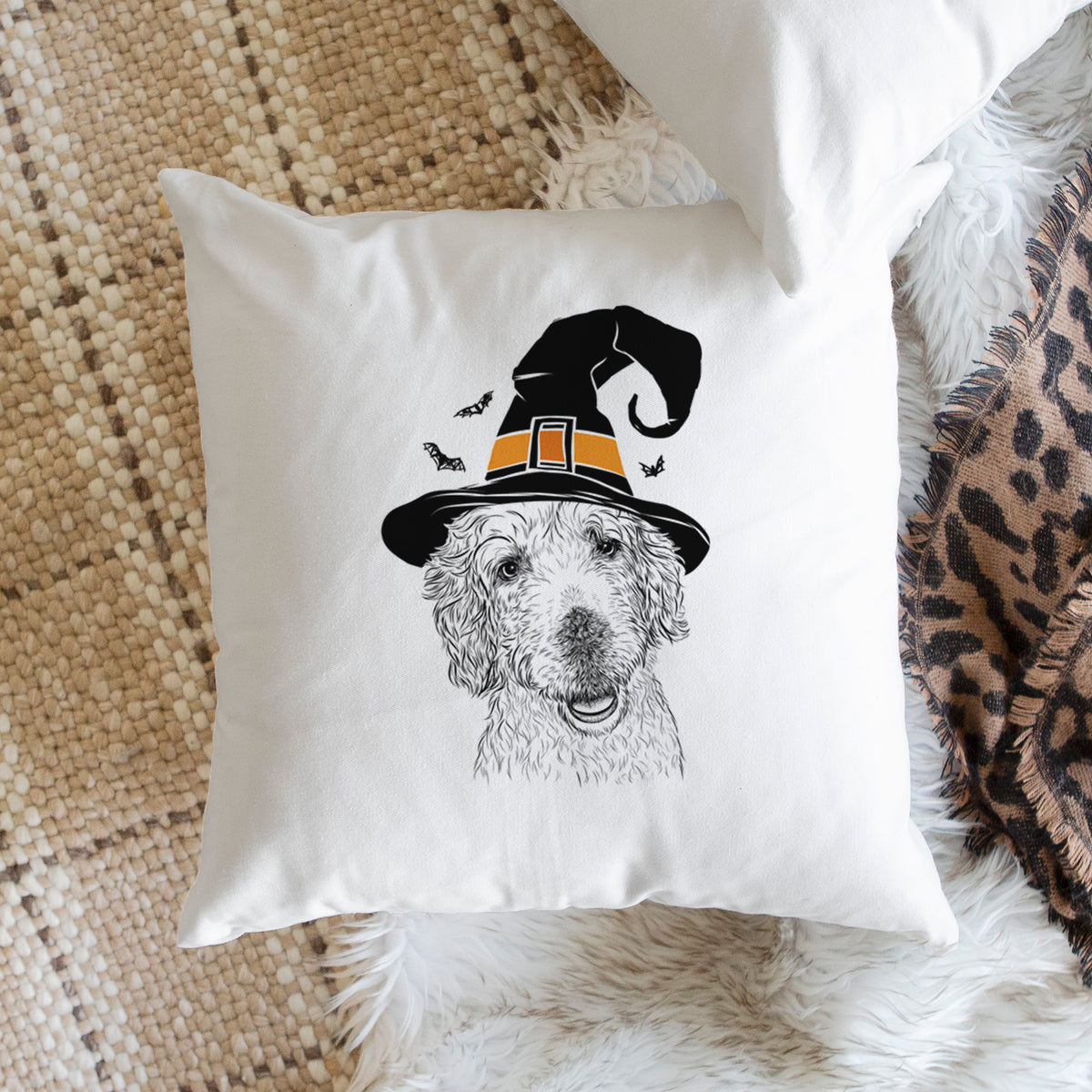 Preston the Labradoodle - Throw Pillow Cover