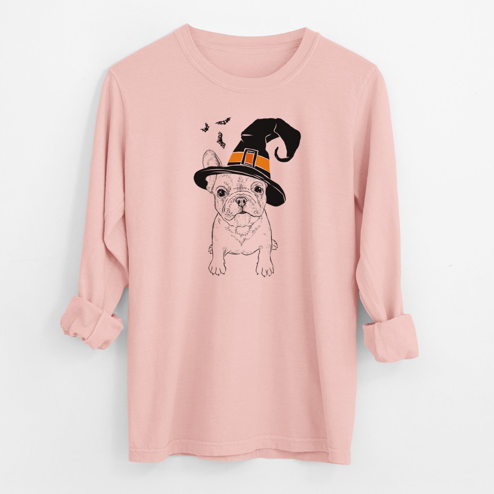 Witch Puppy Pierre the French Bulldog - Men's Heavyweight 100% Cotton Long Sleeve