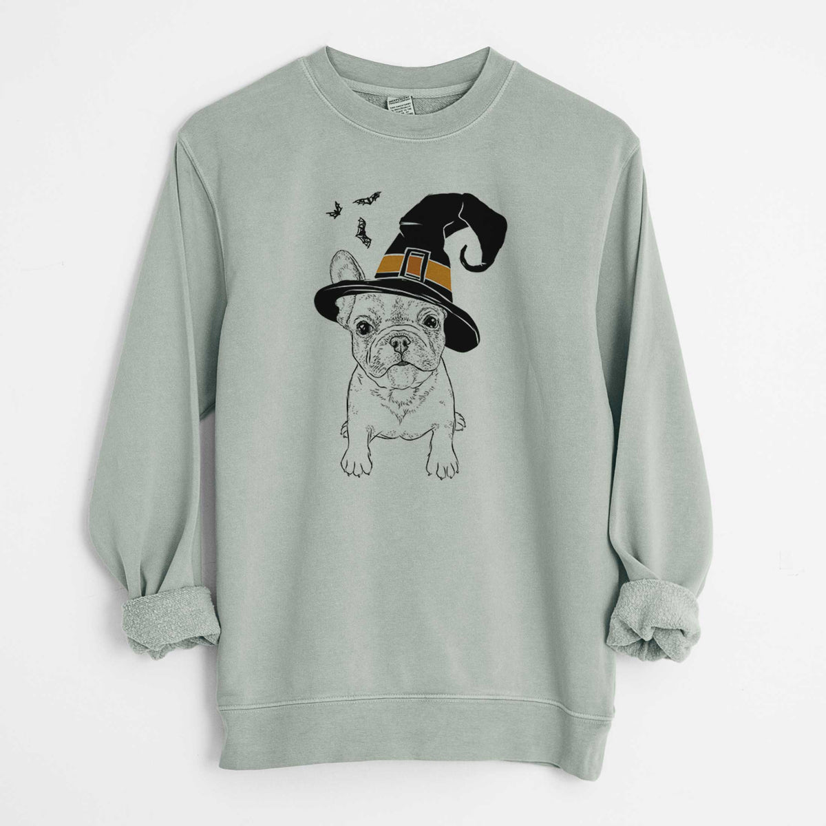 Witch Puppy Pierre the French Bulldog - Unisex Pigment Dyed Crew Sweatshirt