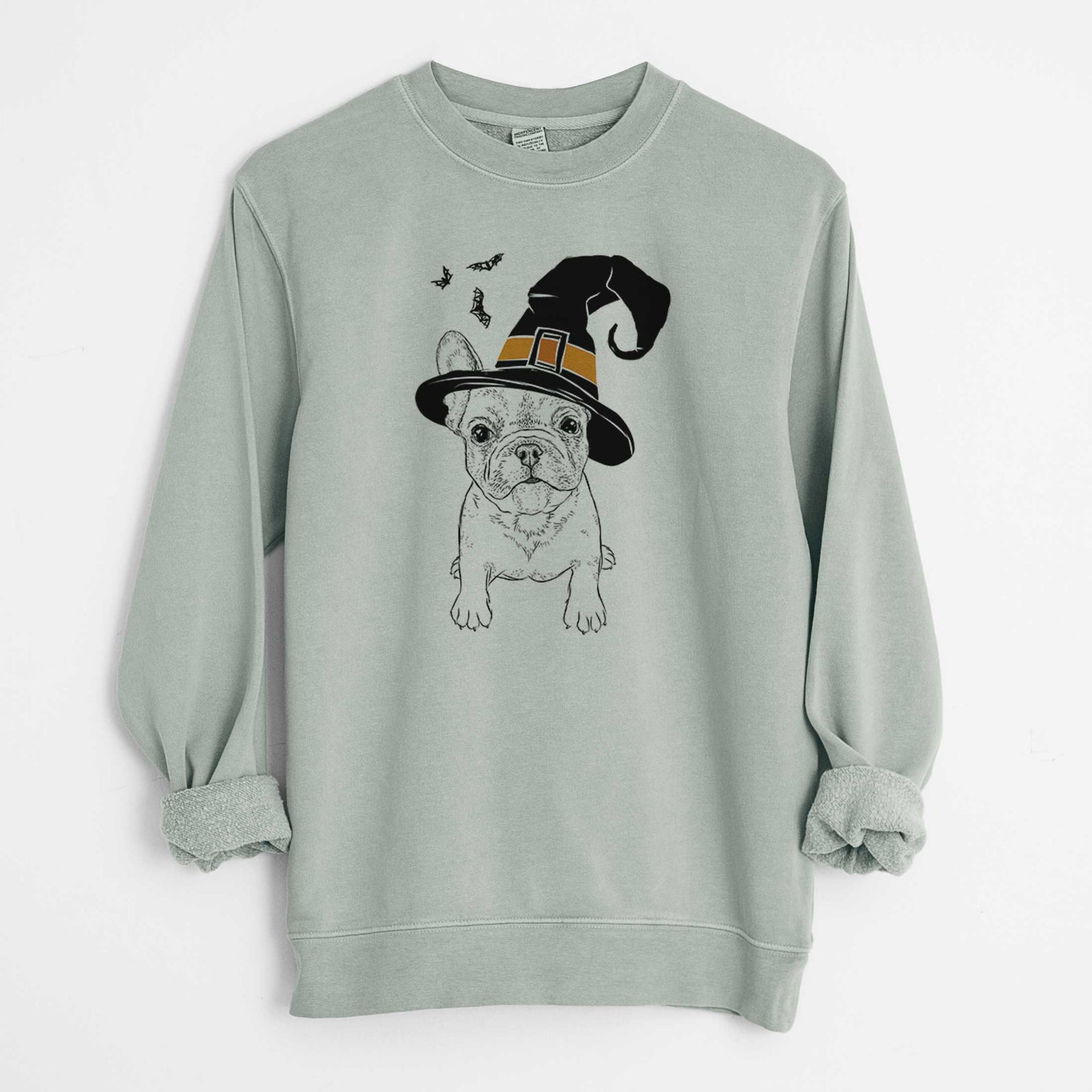 Witch Puppy Pierre the French Bulldog - Unisex Pigment Dyed Crew Sweatshirt