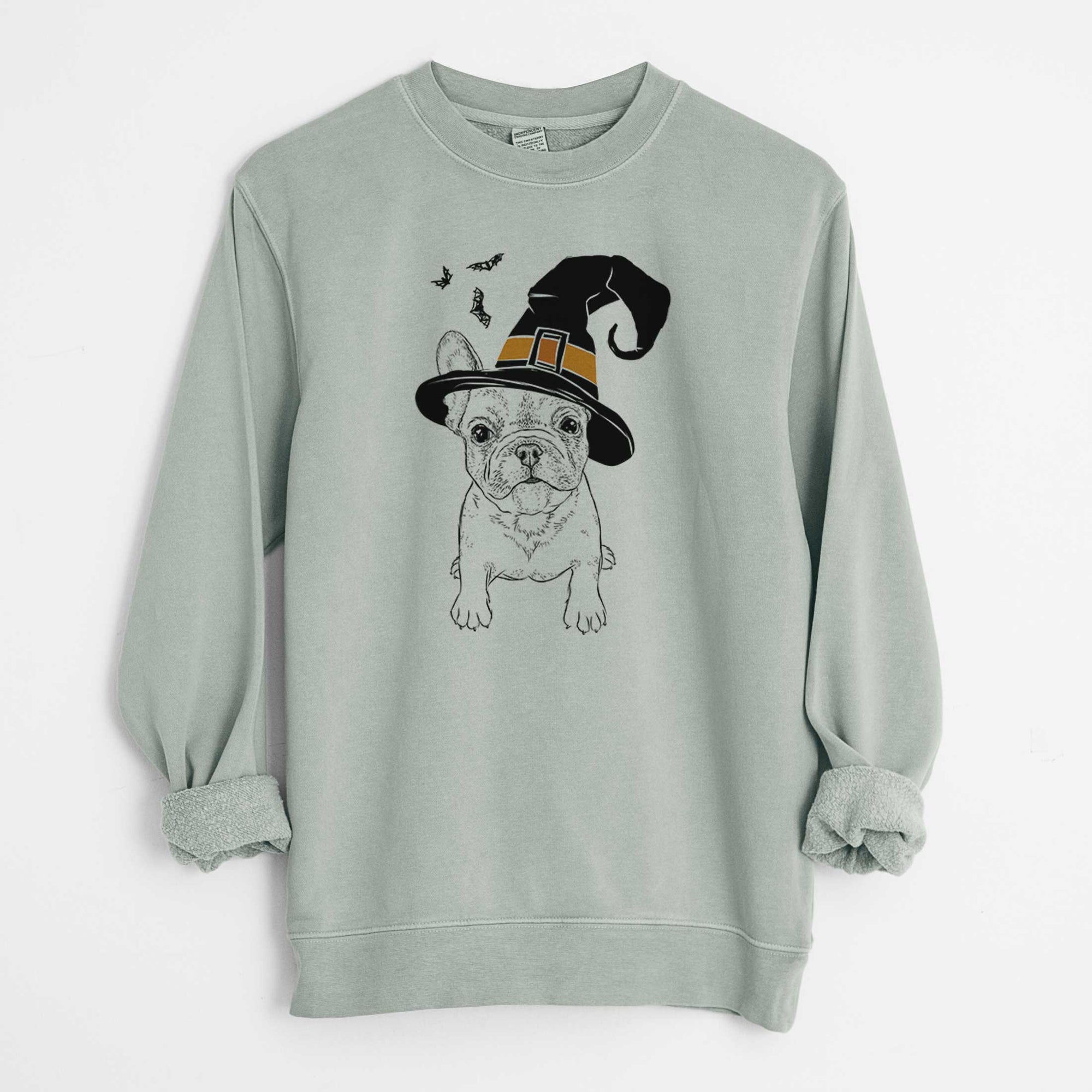 Witch Puppy Pierre the French Bulldog - Unisex Pigment Dyed Crew Sweatshirt