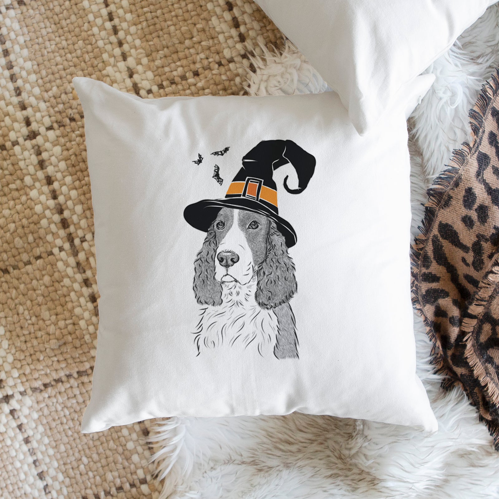 Quincy the English Springer Spaniel - Throw Pillow Cover
