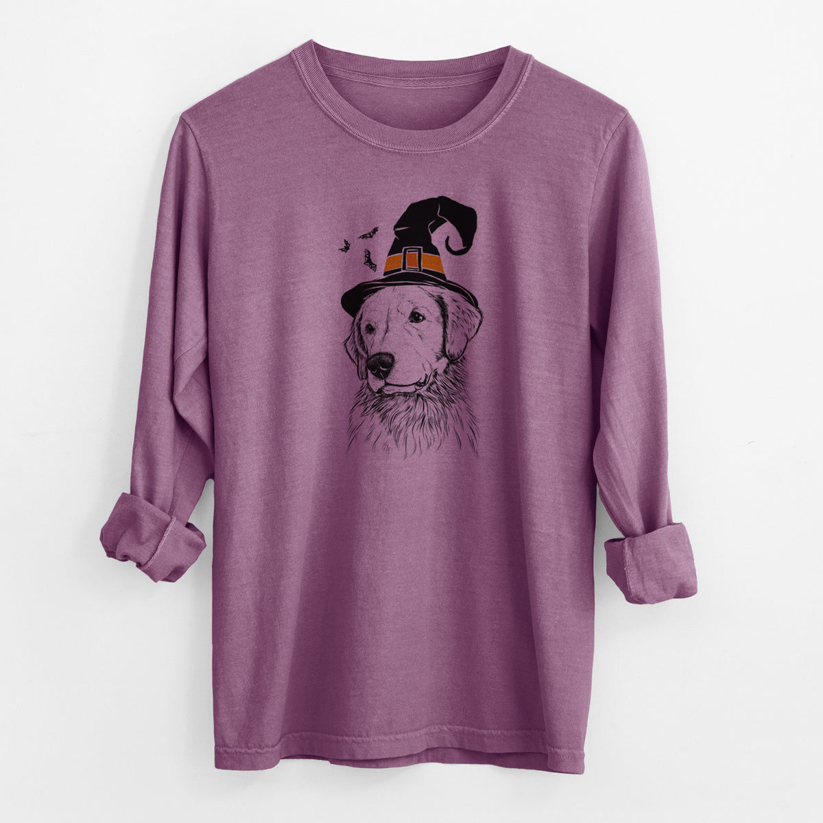 Witch Quinn the Golden Retriever - Men's Heavyweight 100% Cotton Long Sleeve
