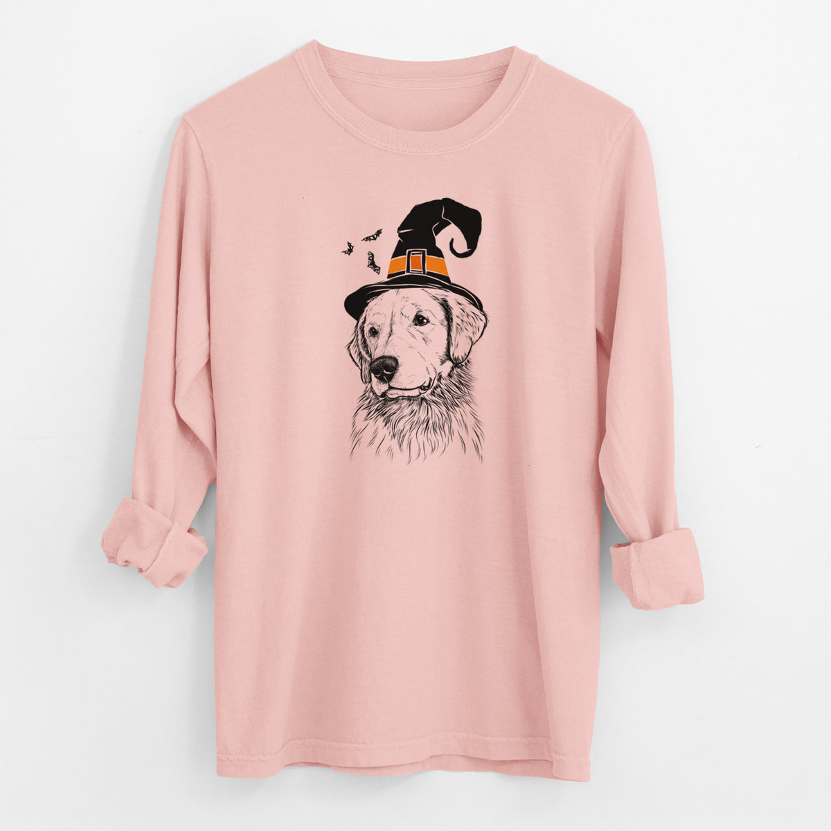 Witch Quinn the Golden Retriever - Men's Heavyweight 100% Cotton Long Sleeve