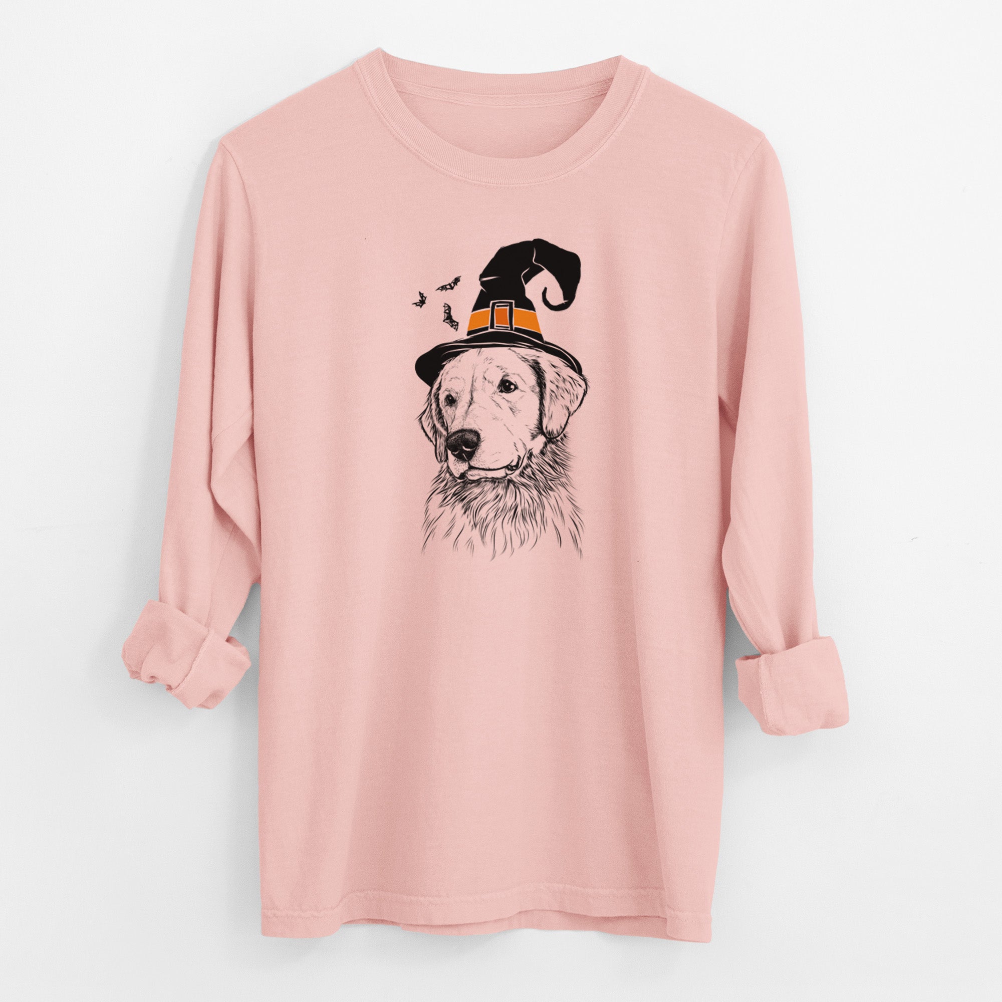 Witch Quinn the Golden Retriever - Men's Heavyweight 100% Cotton Long Sleeve