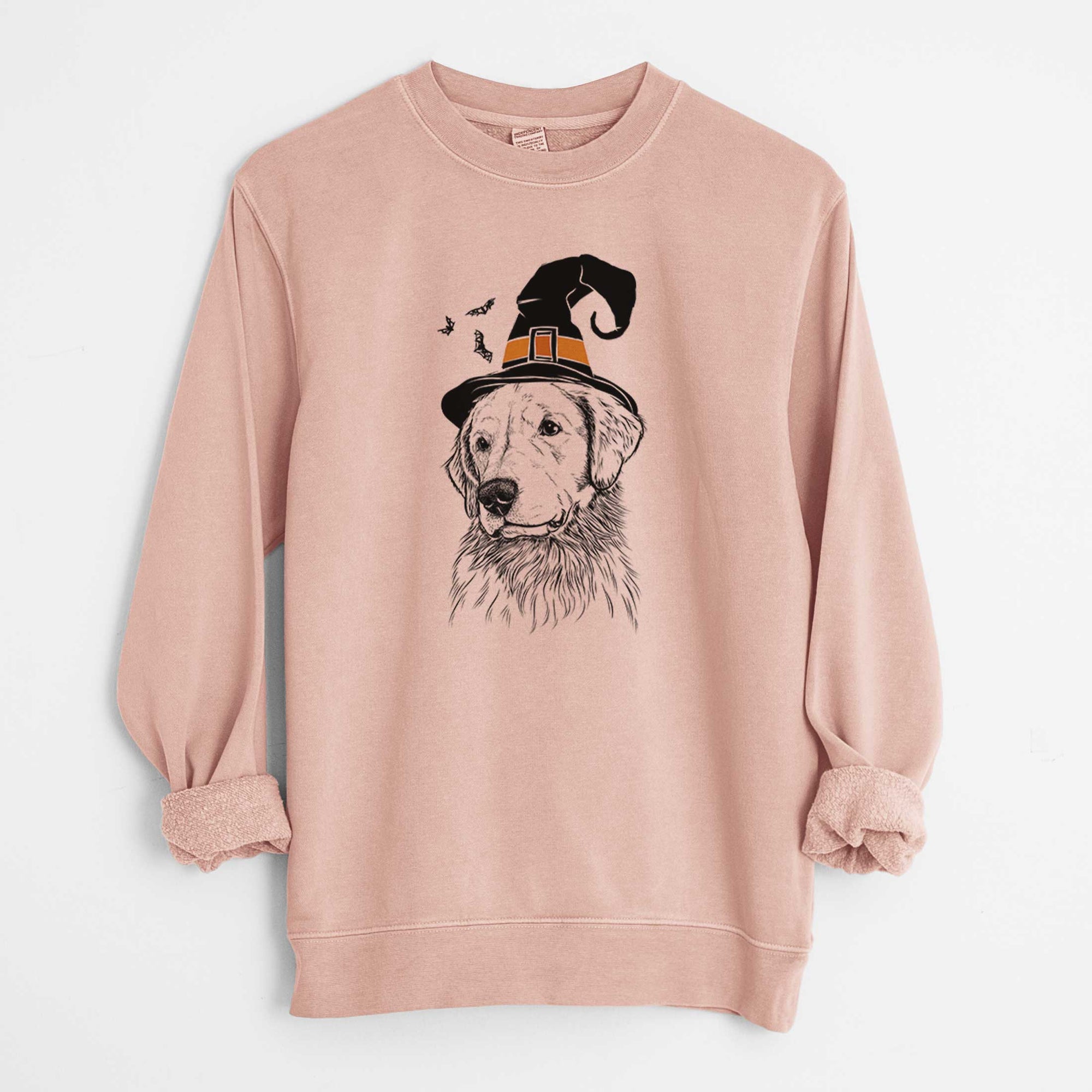 Witch Quinn the Golden Retriever - Unisex Pigment Dyed Crew Sweatshirt