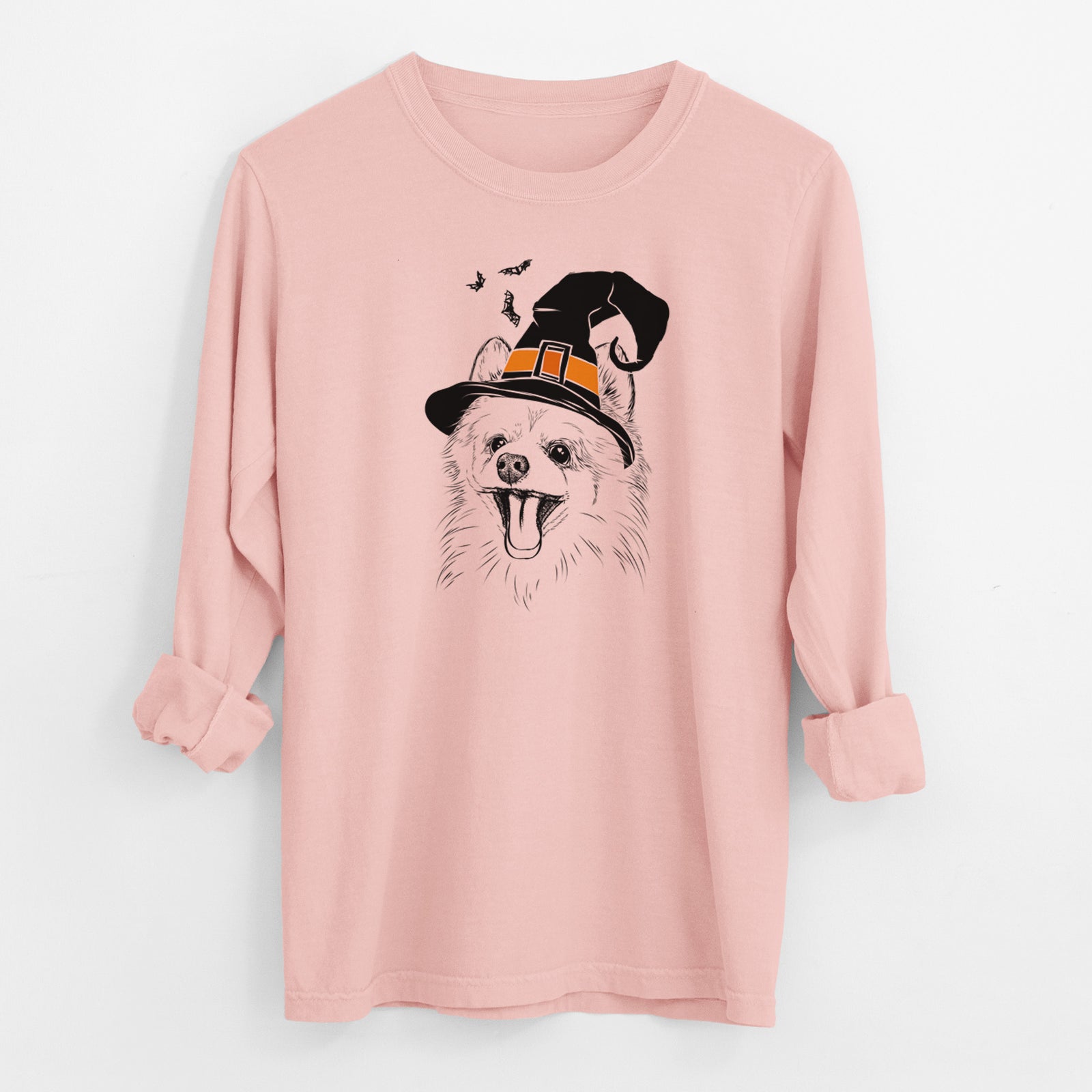 Witch Quinn the Pomeranian - Men's Heavyweight 100% Cotton Long Sleeve