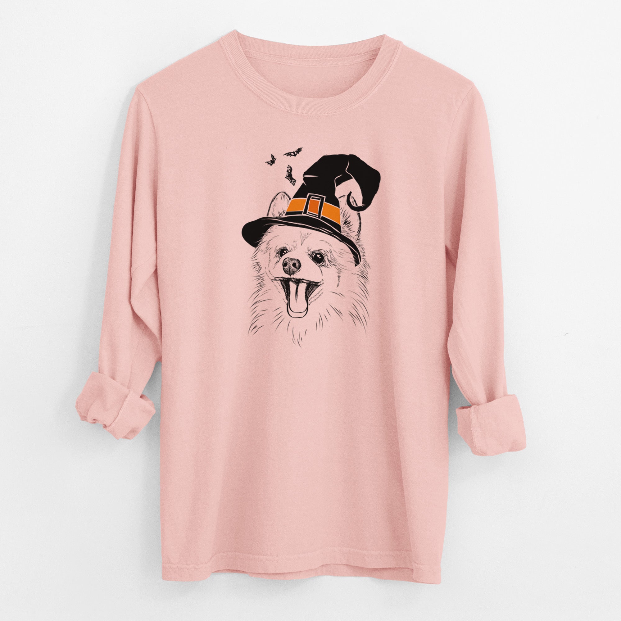 Witch Quinn the Pomeranian - Men's Heavyweight 100% Cotton Long Sleeve