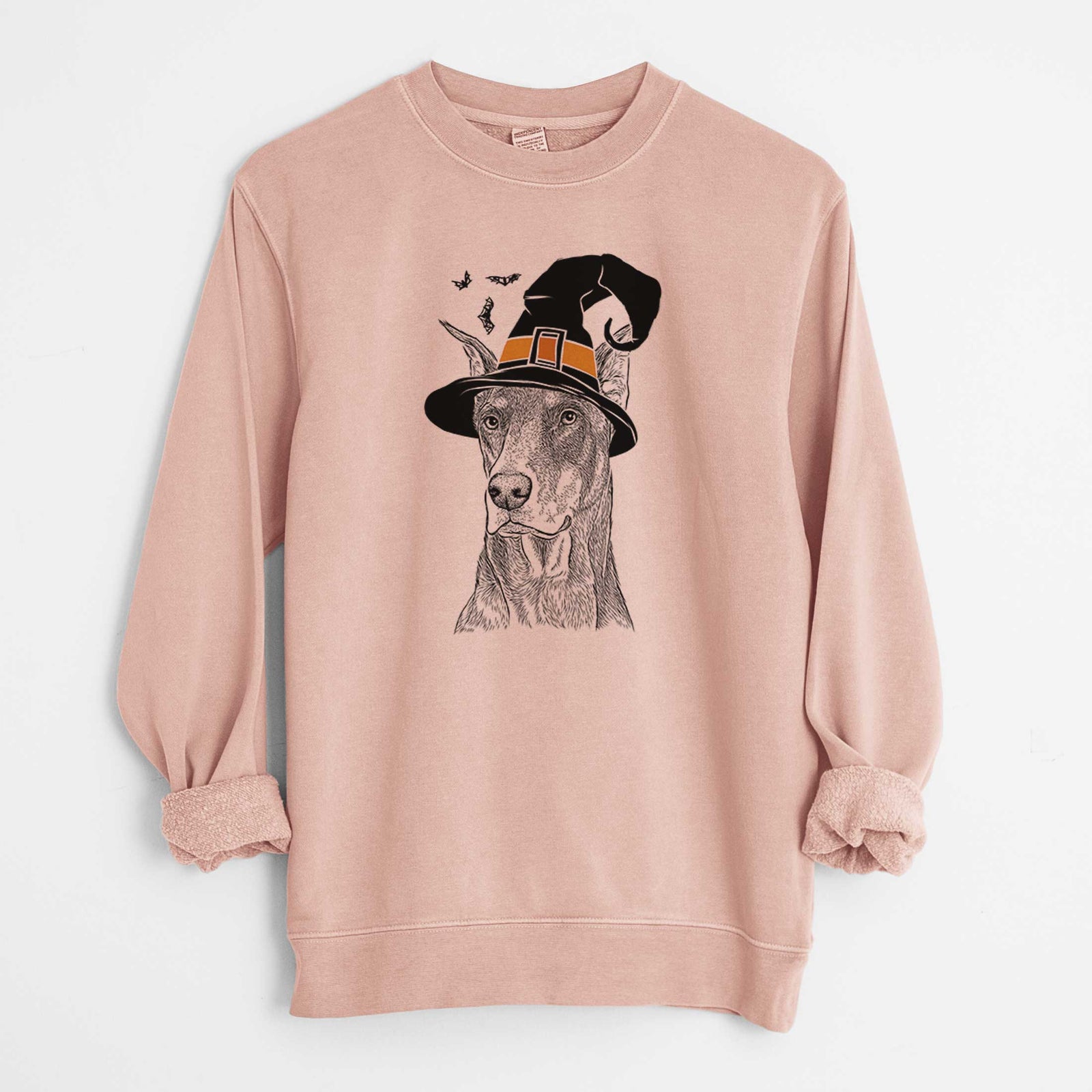 Witch RJ the Doberman Pinscher - Unisex Pigment Dyed Crew Sweatshirt