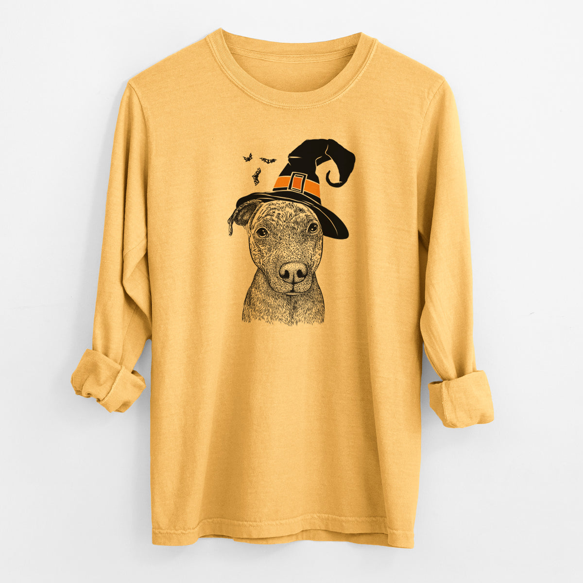 Witch Reeses the Pitbull - Men's Heavyweight 100% Cotton Long Sleeve