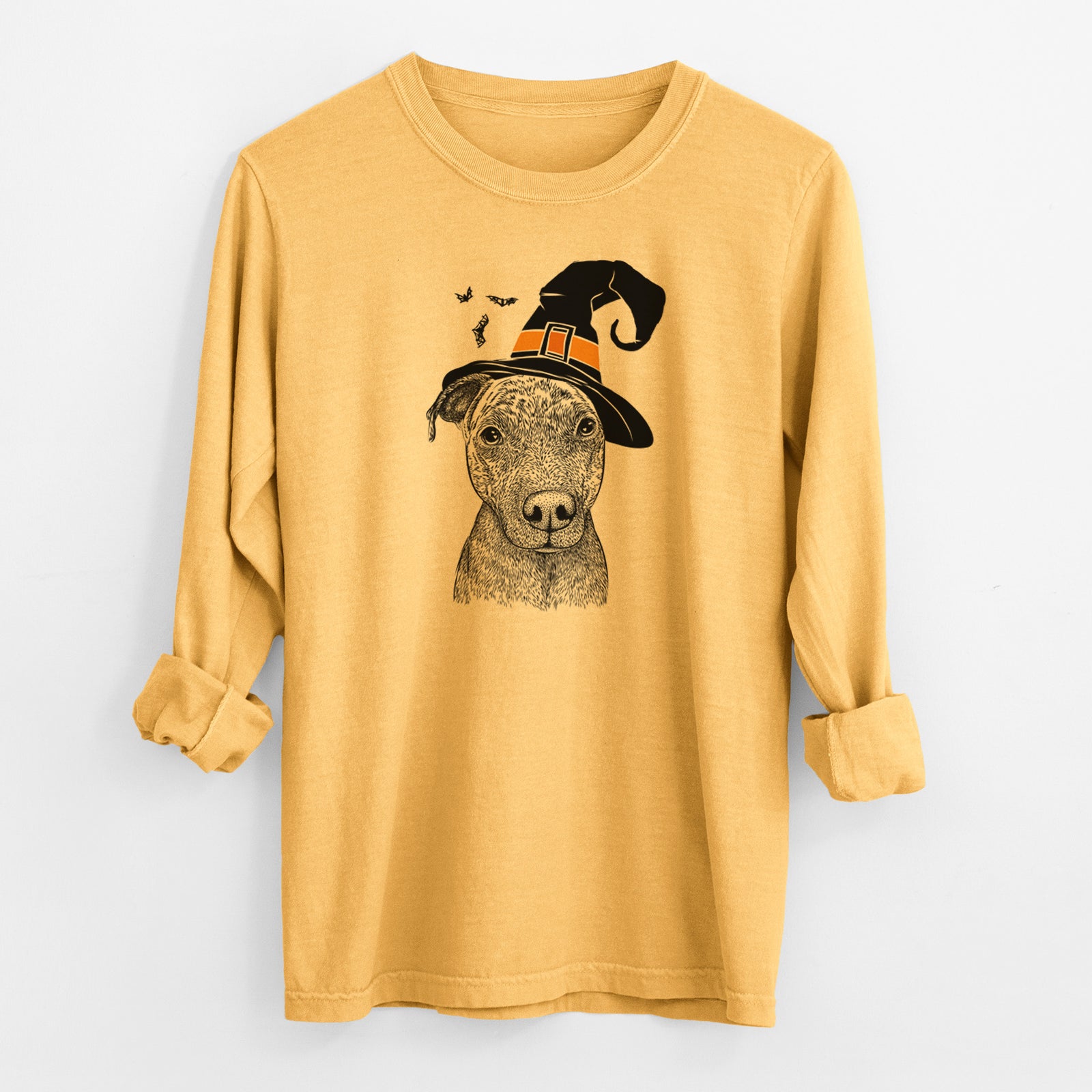 Witch Reeses the Pitbull - Men's Heavyweight 100% Cotton Long Sleeve