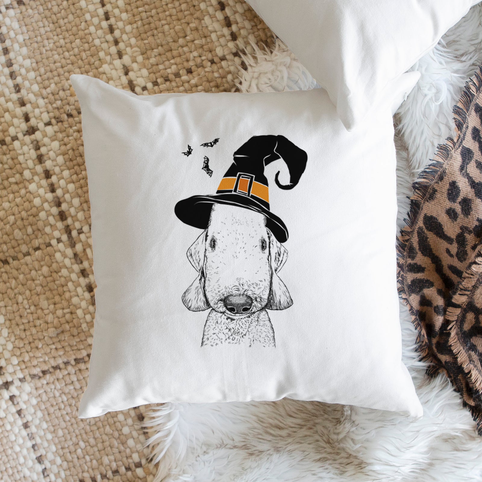 Remington the Bedlington Terrier - Throw Pillow Cover