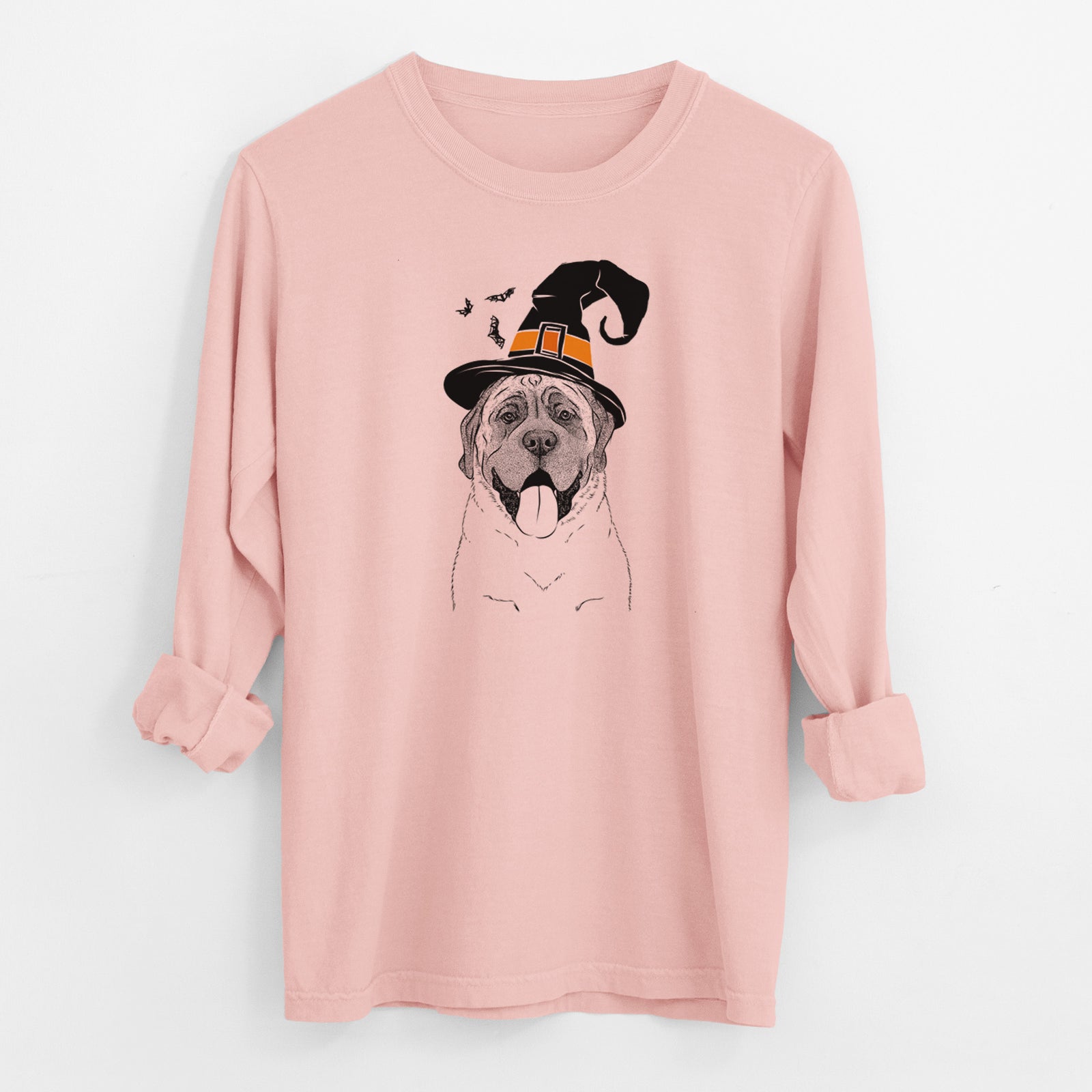 Witch Remmie the English Mastiff - Men's Heavyweight 100% Cotton Long Sleeve