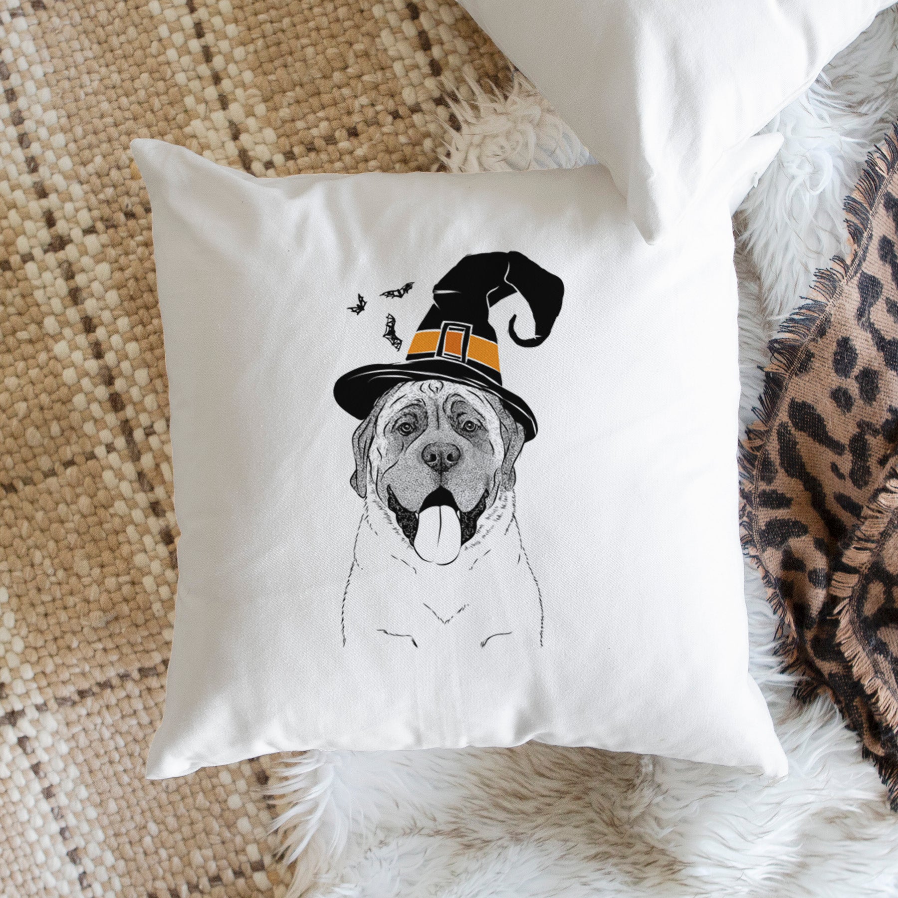 Remmie the English Mastiff - Throw Pillow Cover