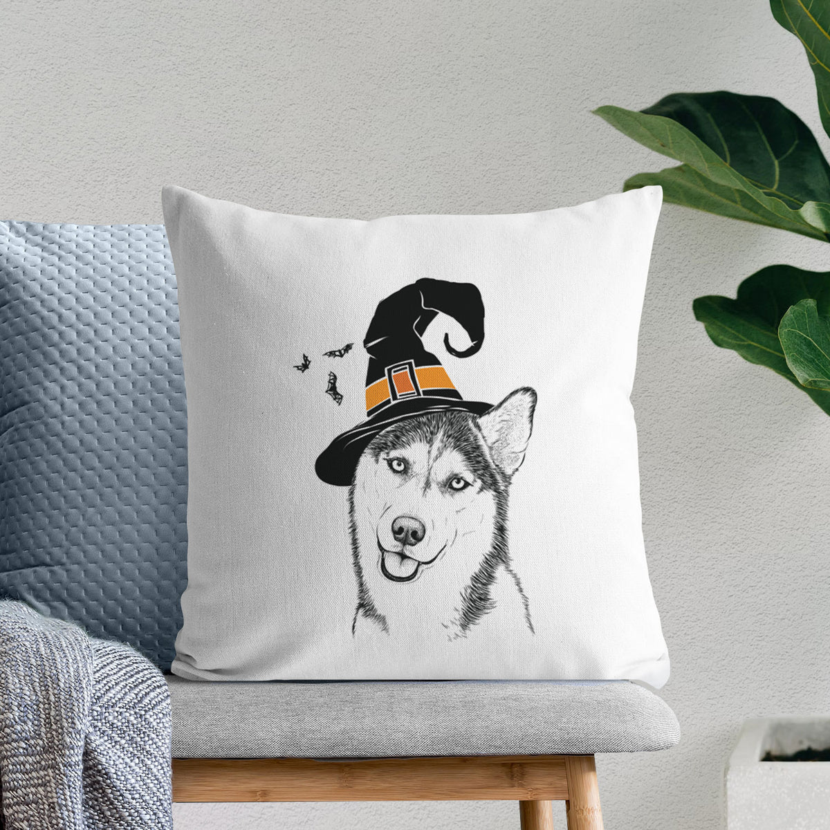 Remmie the Siberian Husky - Throw Pillow Cover