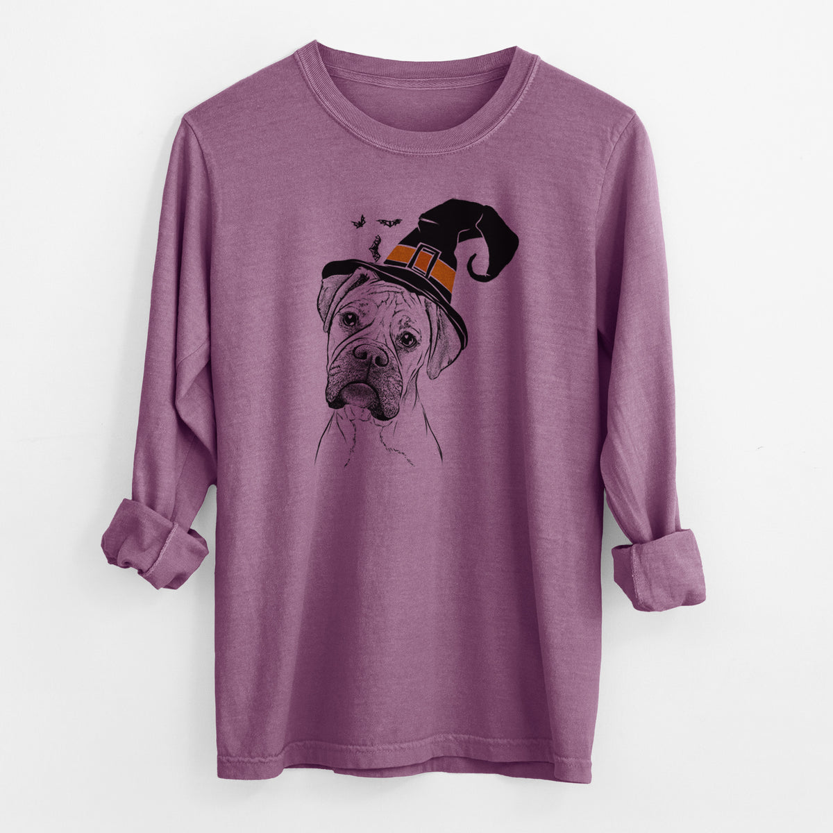 Witch Reuby the Boxer - Men's Heavyweight 100% Cotton Long Sleeve