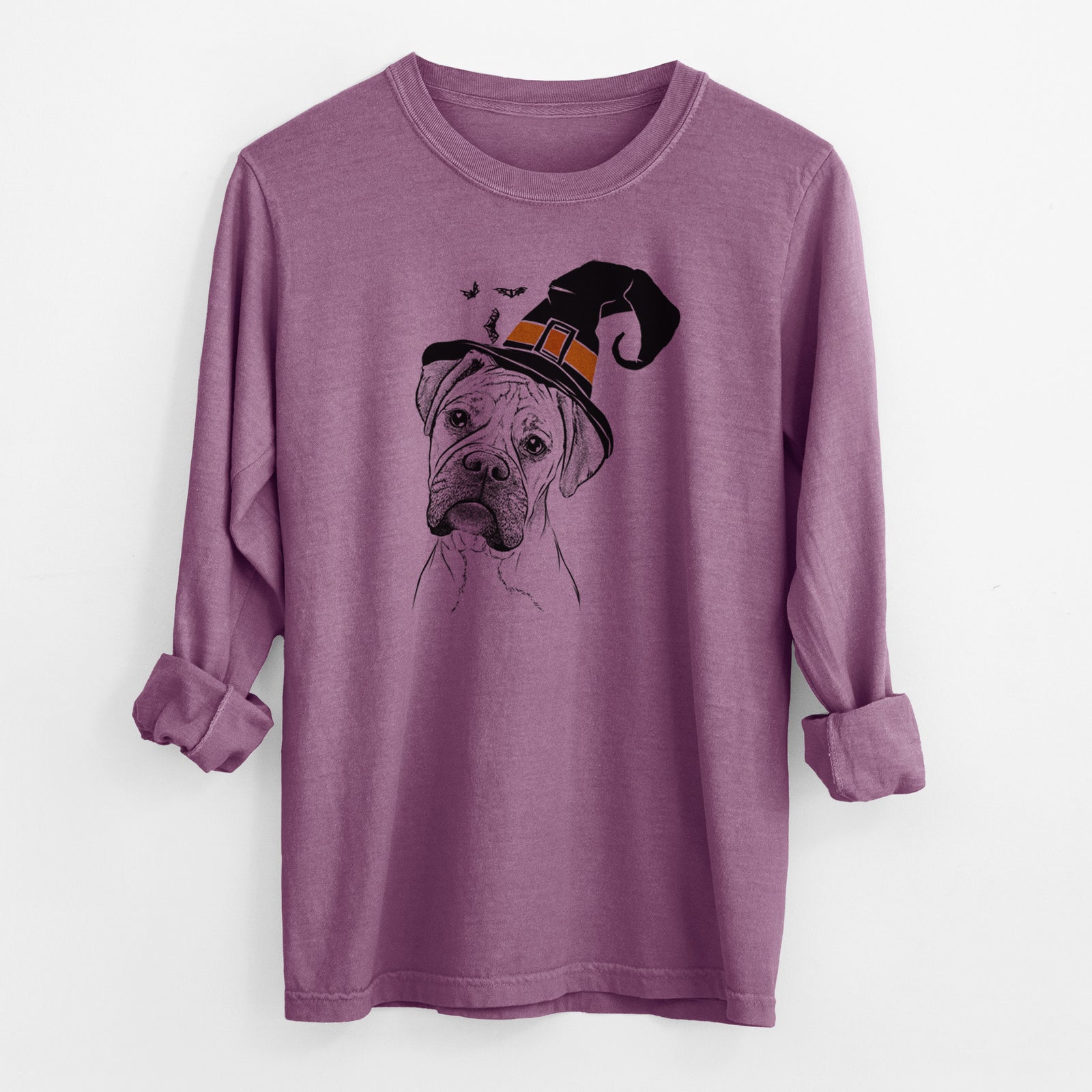 Witch Reuby the Boxer - Men's Heavyweight 100% Cotton Long Sleeve