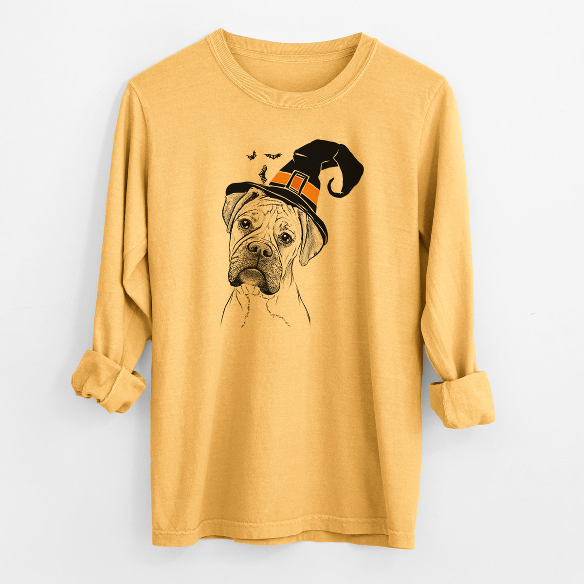 Witch Reuby the Boxer - Men's Heavyweight 100% Cotton Long Sleeve